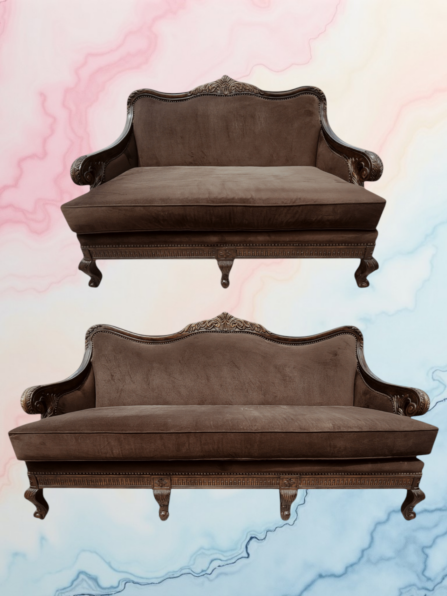🌟 ¡Liquidacion Sofa Y Love Seat Tradicionales Con Marco En Madera De Nogal! 🌟