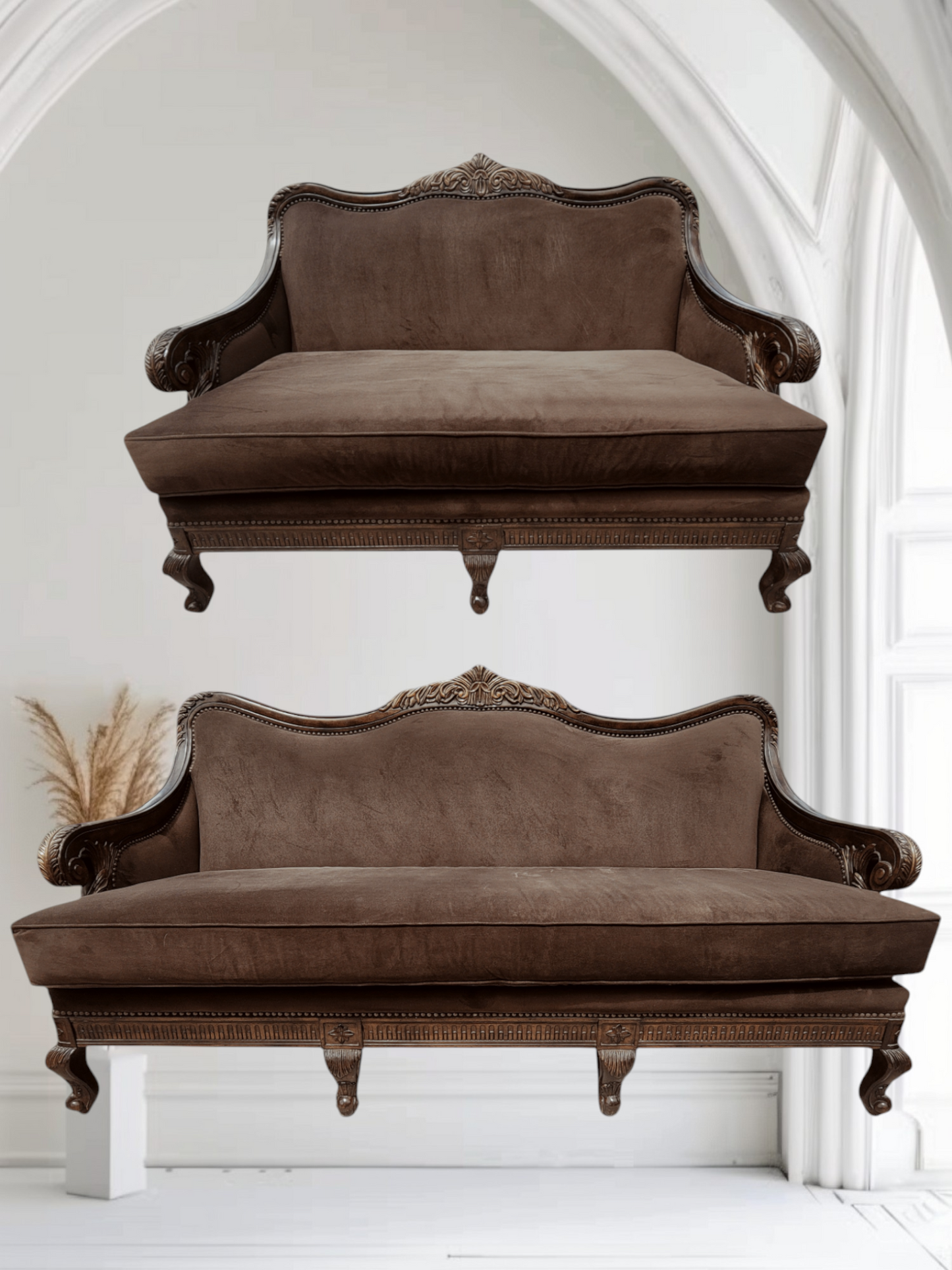 🌟 ¡Liquidacion Sofa Y Love Seat Tradicionales Con Marco En Madera De Nogal! 🌟