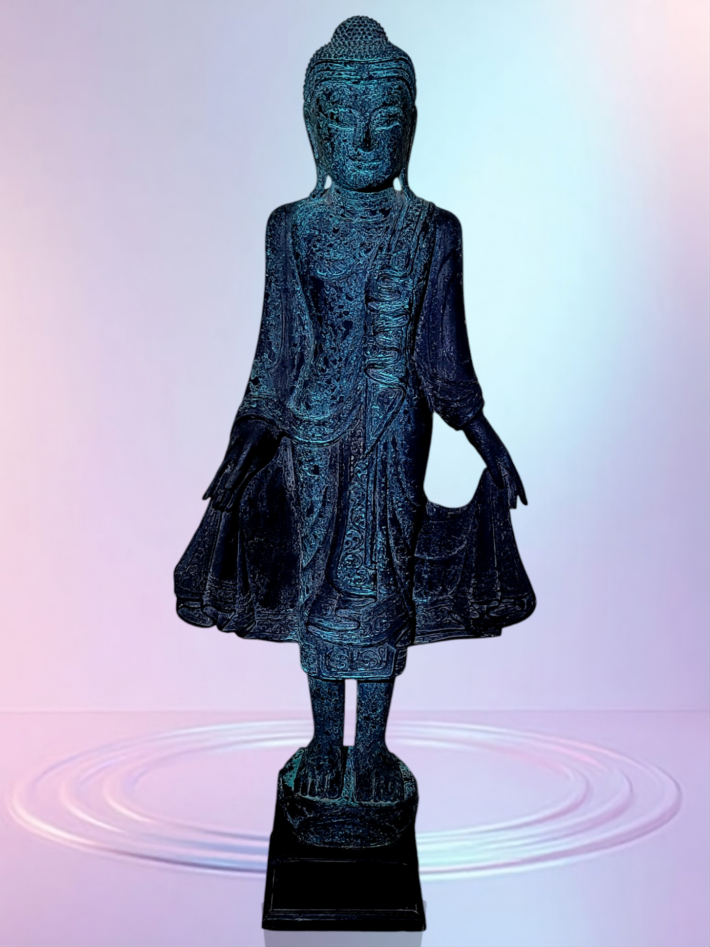 🧘✨🌿 Escultura de Buda Oriental Tallada en Madera 🧘✨🌿