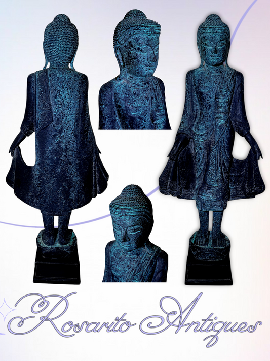 🧘✨🌿 Oriental Buddha Sculpture Carved in Wood 🧘✨🌿