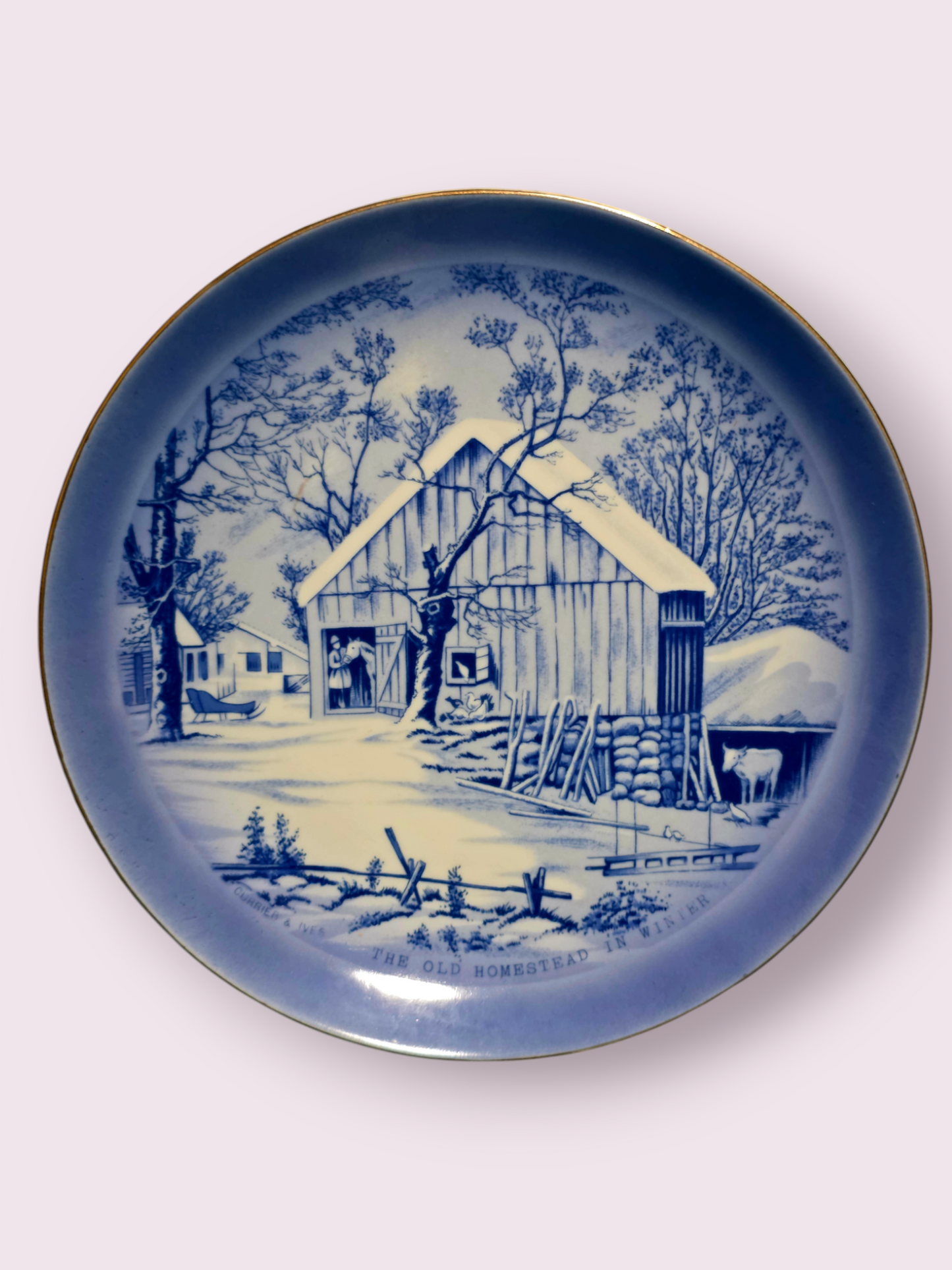 ❄️ Colección de Platos de Porcelana Fina – Invierno en la América Rural❄️
