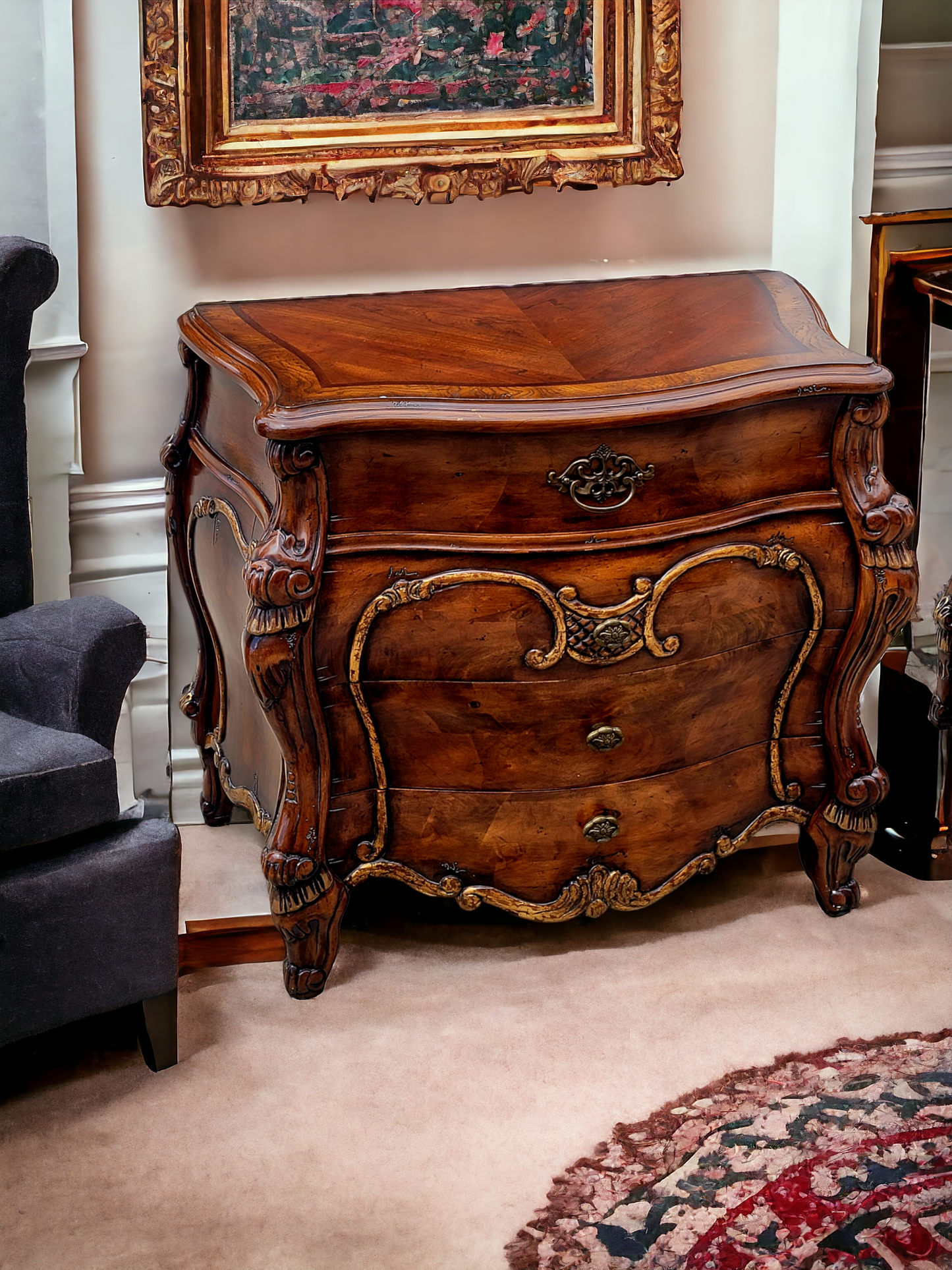 🌟 Par de Buros Tradicionales con Tallados Exquisitos🌟