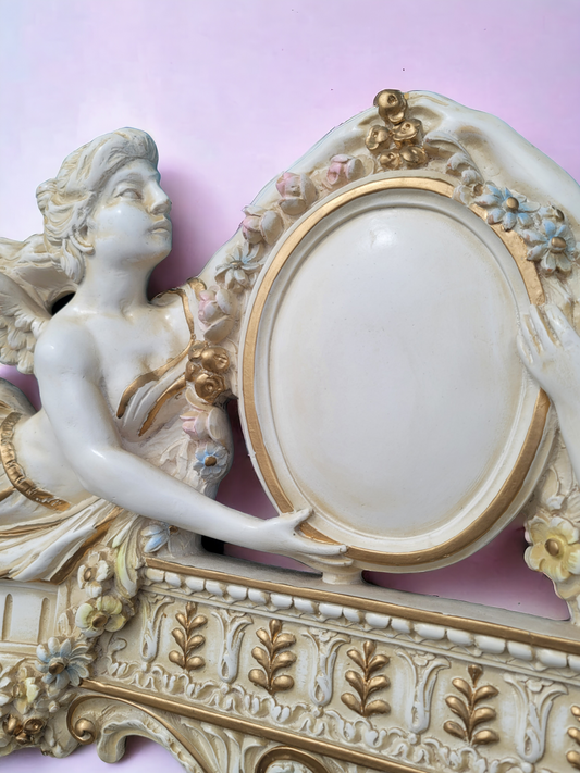 🌸 👼 Cabecera imperial con querubines alados y medallón central tamaño Matrimonial / Queen👼🌸