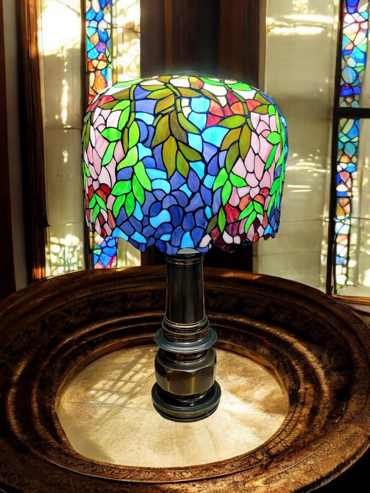 🌟Tiffany Wisteria Lamp with Elegant Bronze Vase and Opal Glass🌟