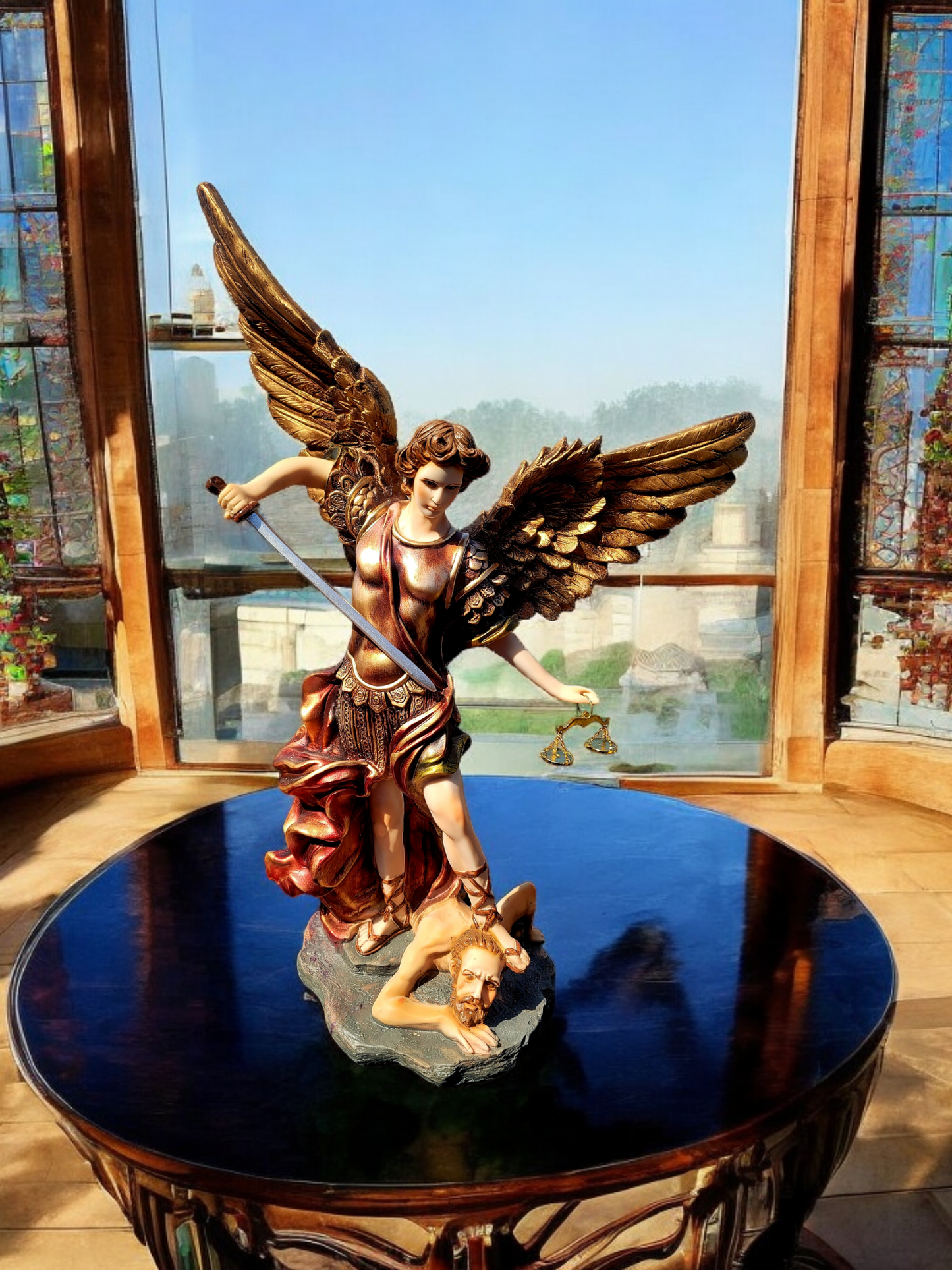 🗡️ 🪽Estatua del Arcángel Miguel: Protector y Guerrero Celestial🪽 🗡️