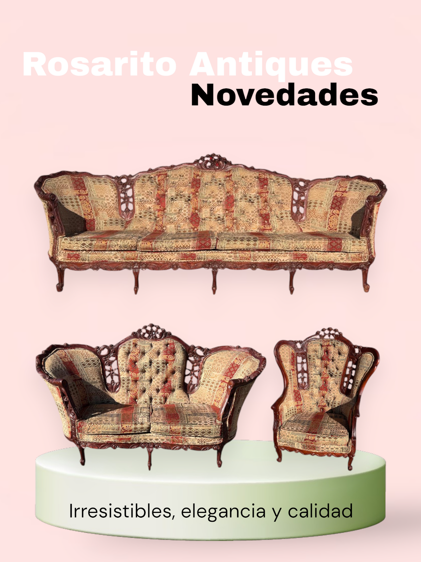 🌟 Conjunto de Sala Vintage Exclusivo en Rosarito Antiques 🌟