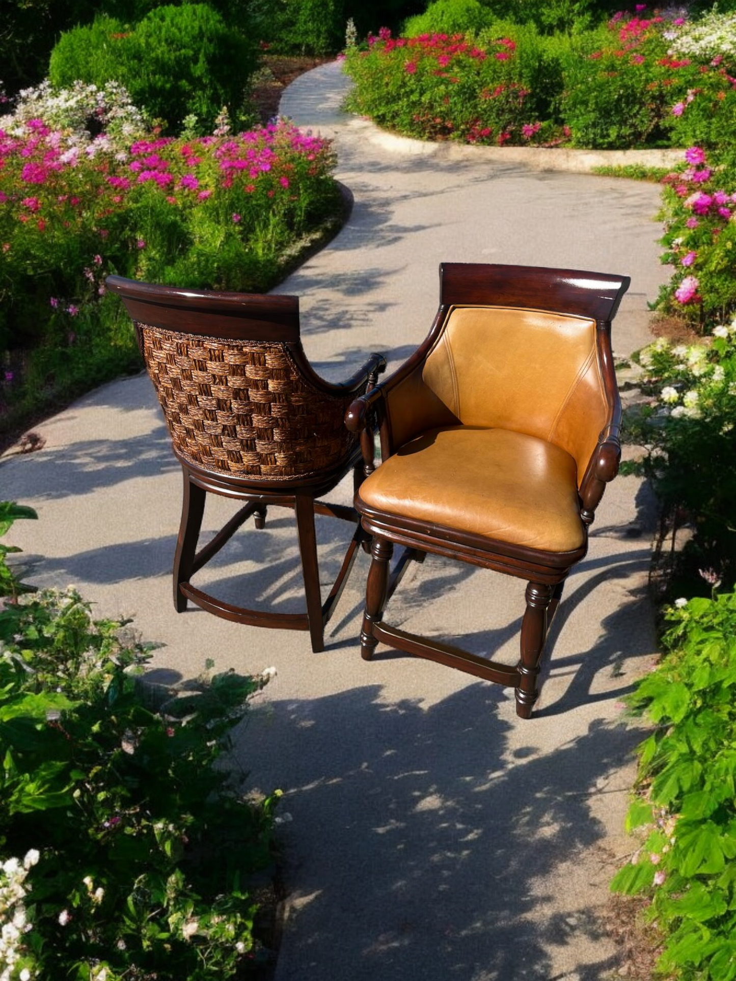 🏡🪑🪑🪑🪑 4 Bancos Tapizados En Piel! 🪑🪑🪑🪑🏡