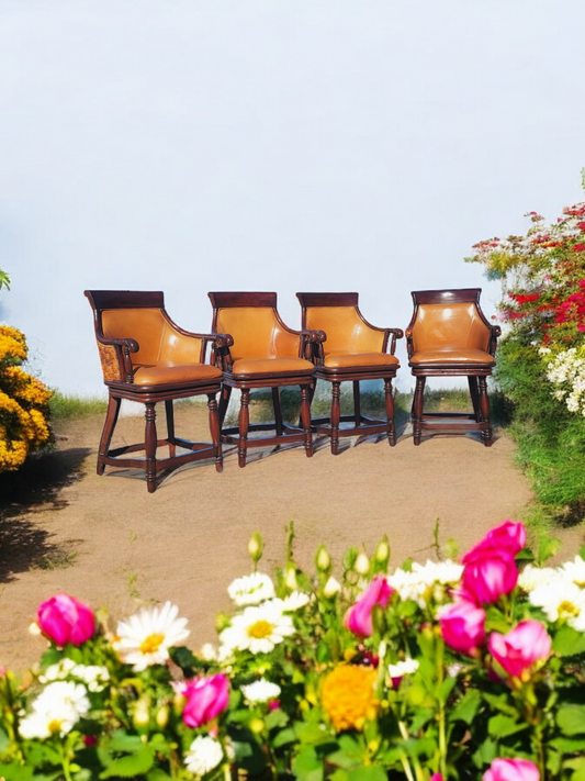 🏡🪑🪑🪑🪑 4 Bancos Tapizados En Piel! 🪑🪑🪑🪑🏡