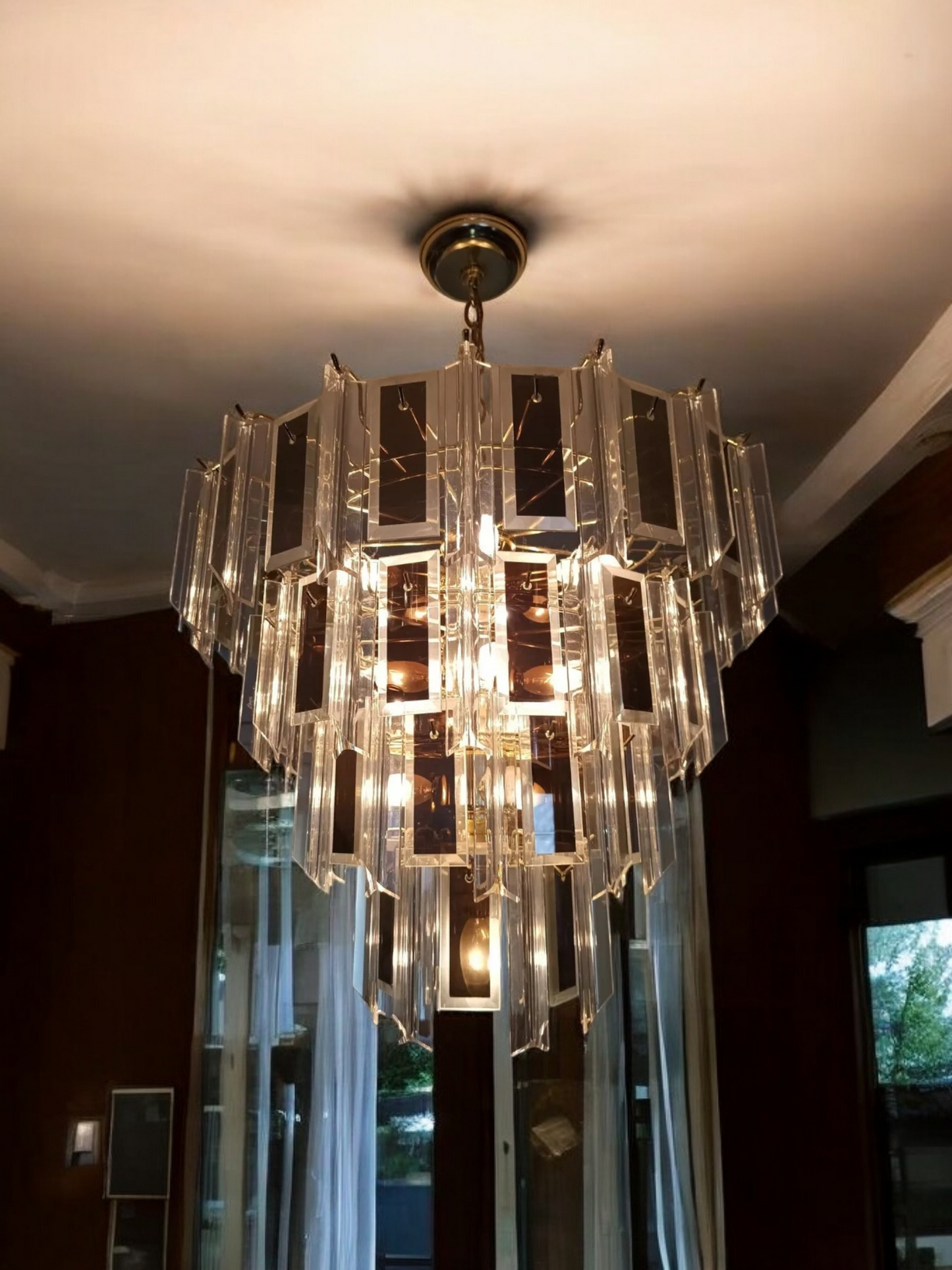 🕯️🕯️Par de Candiles Prisma Mid Century Con 5 Niveles y 16 Focos🕯️🕯️
