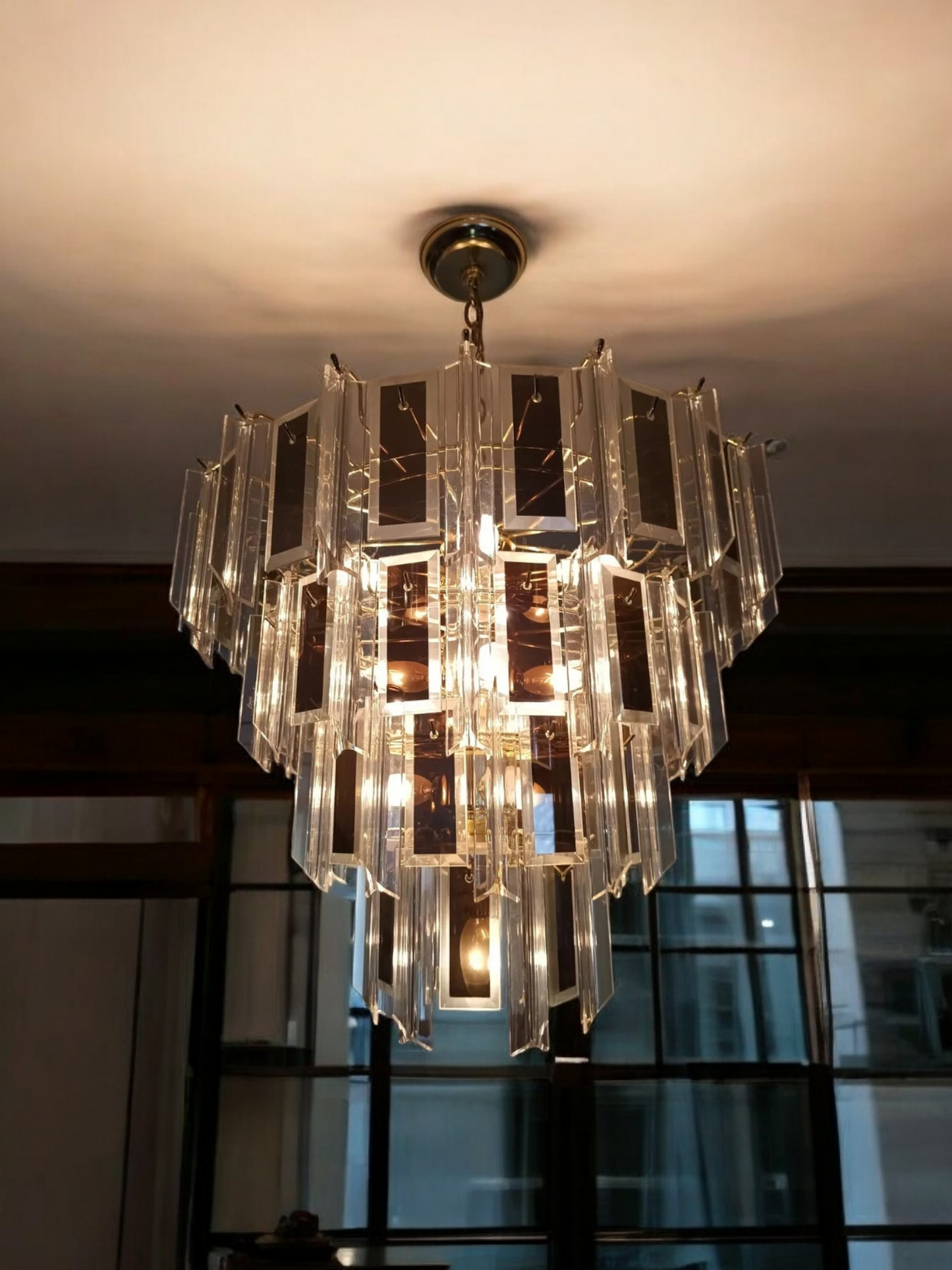 🕯️🕯️Par de Candiles Prisma Mid Century Con 5 Niveles y 16 Focos🕯️🕯️