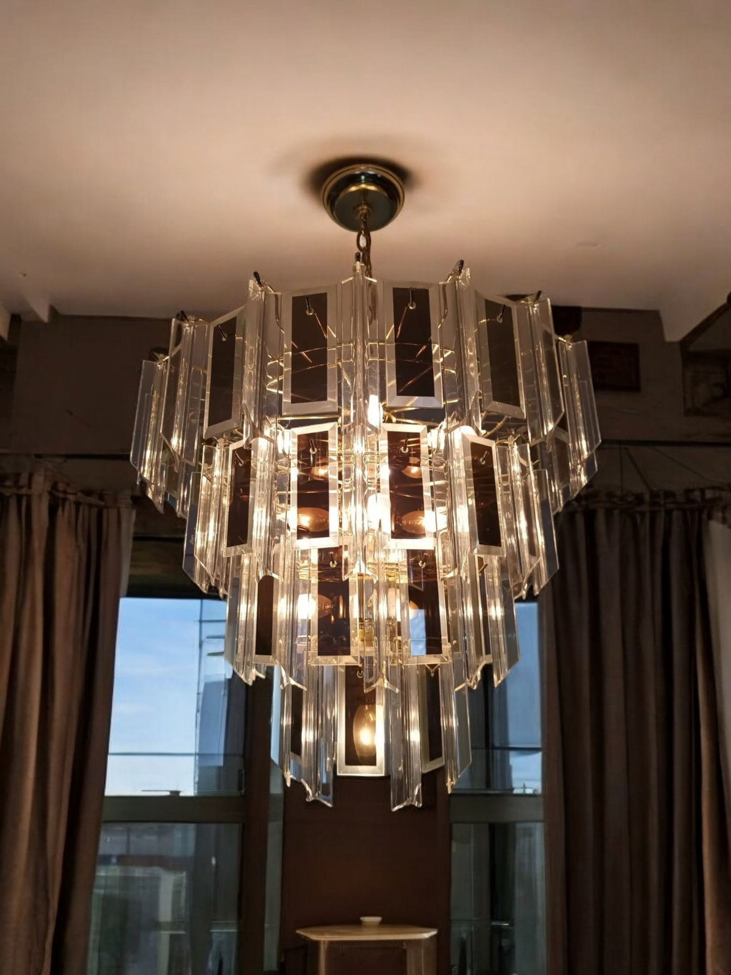 🕯️🕯️Par de Candiles Prisma Mid Century Con 5 Niveles y 16 Focos🕯️🕯️