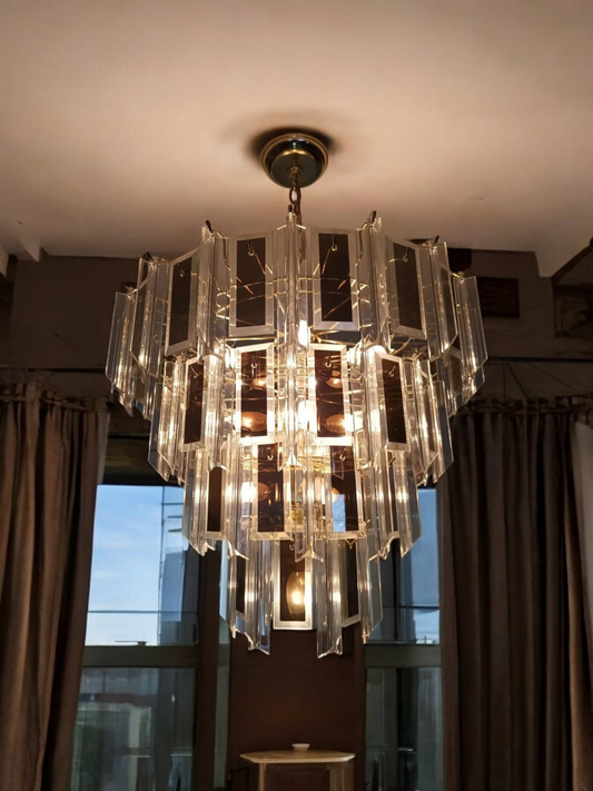 🕯️🕯️Pair of Prisma Mid-Century Chandeliers with 5 Levels and 16 Bulbs🕯️🕯️