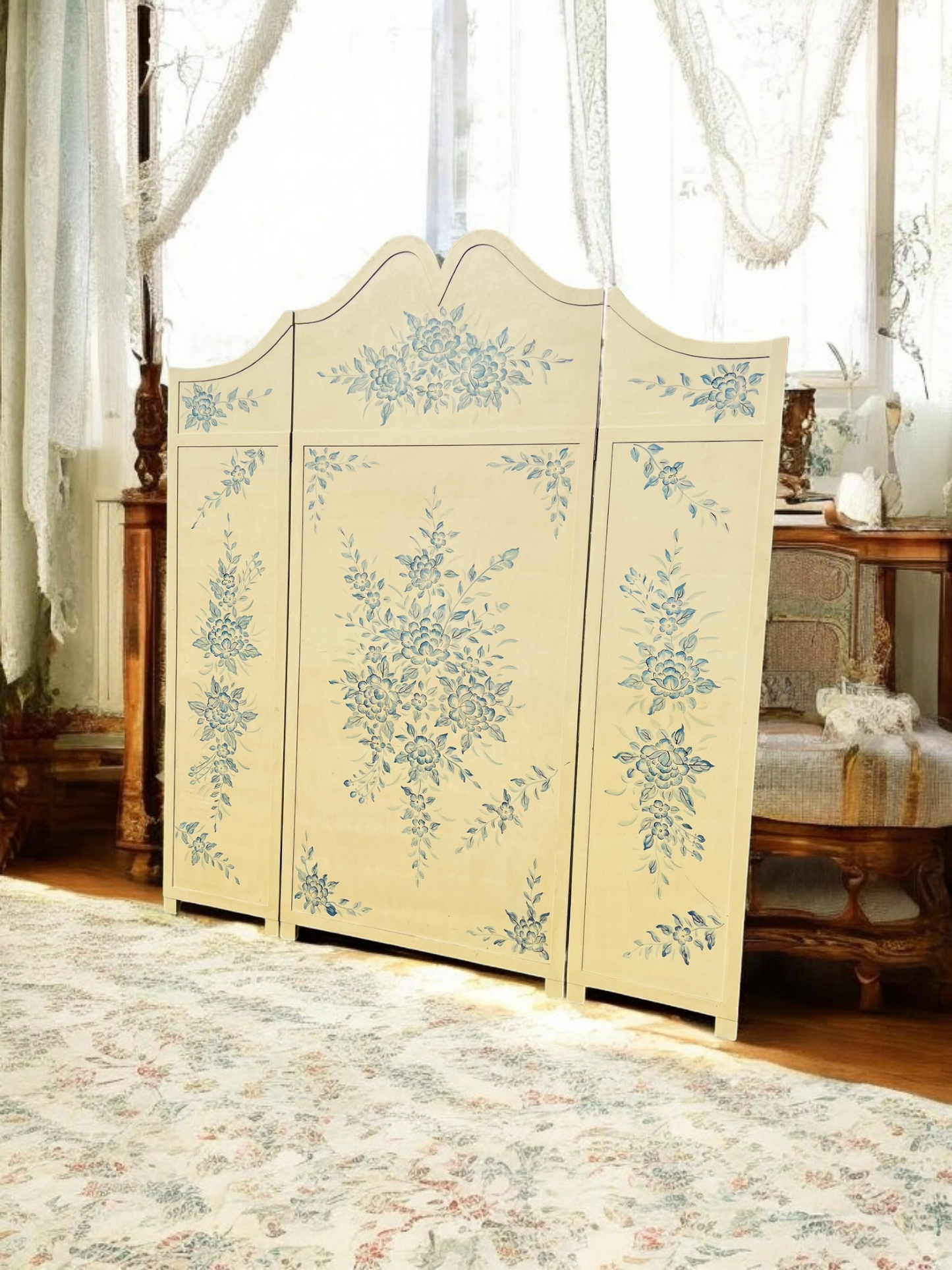 🌟 Biombo Oriental de 3 Paneles Estilo Vintage 🐉🖌️🇨🇳