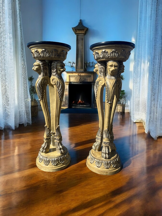 🦁✨🦁Pair of Lion-Themed Resin Pedestals🦁✨🦁