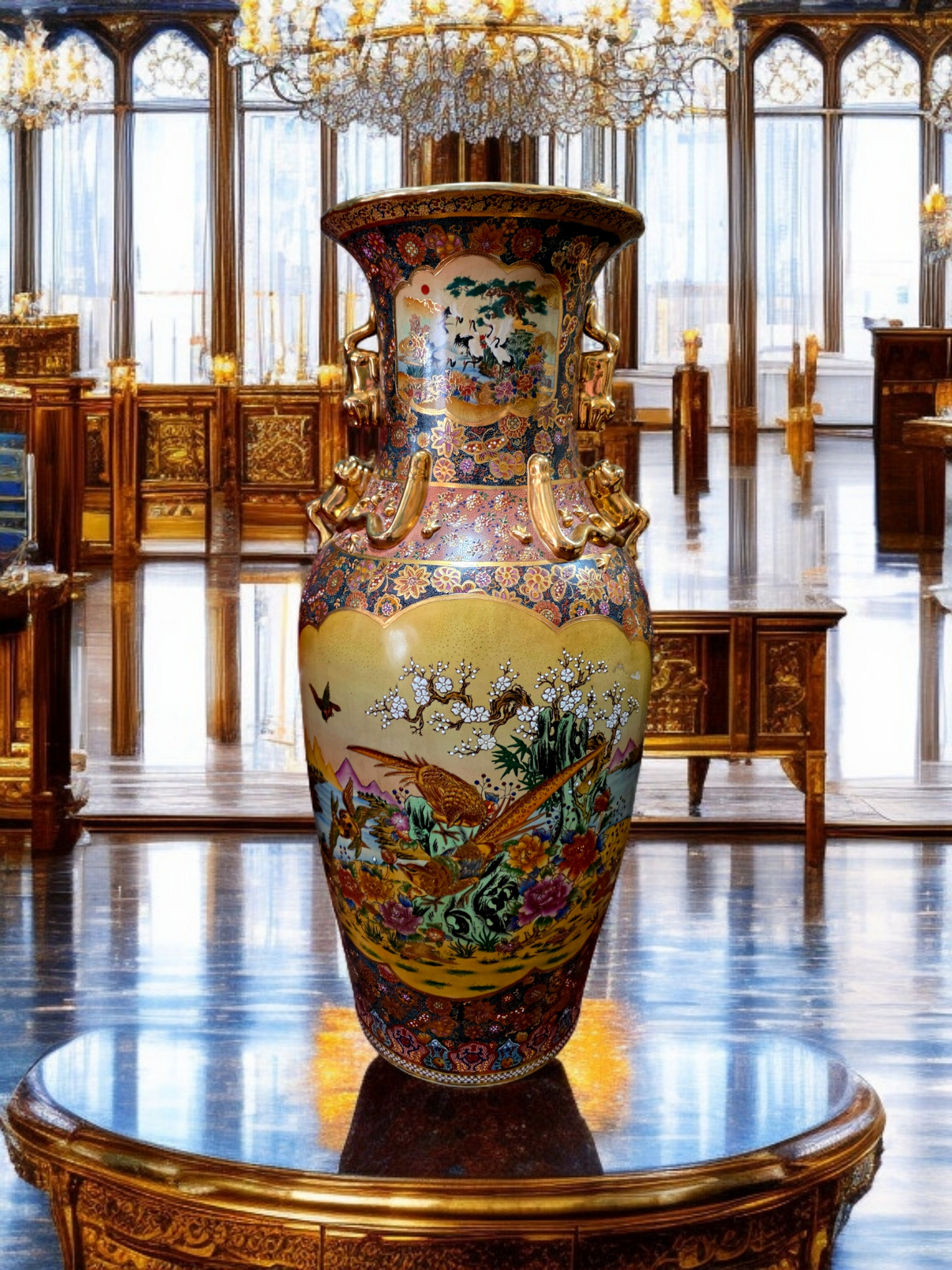 🎎🏮 🇨🇳 Jarron Imperial Satsuma – Arte Cerámico de Gran Escala🏮🎎🇨🇳