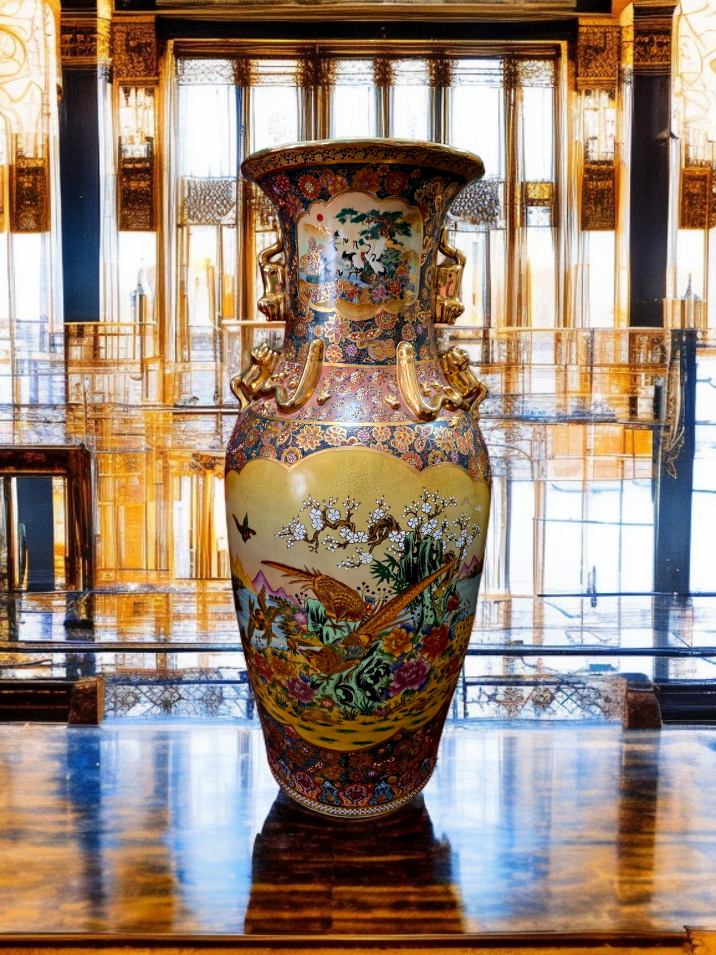 🎎🏮 🇨🇳 Jarron Imperial Satsuma – Arte Cerámico de Gran Escala🏮🎎🇨🇳