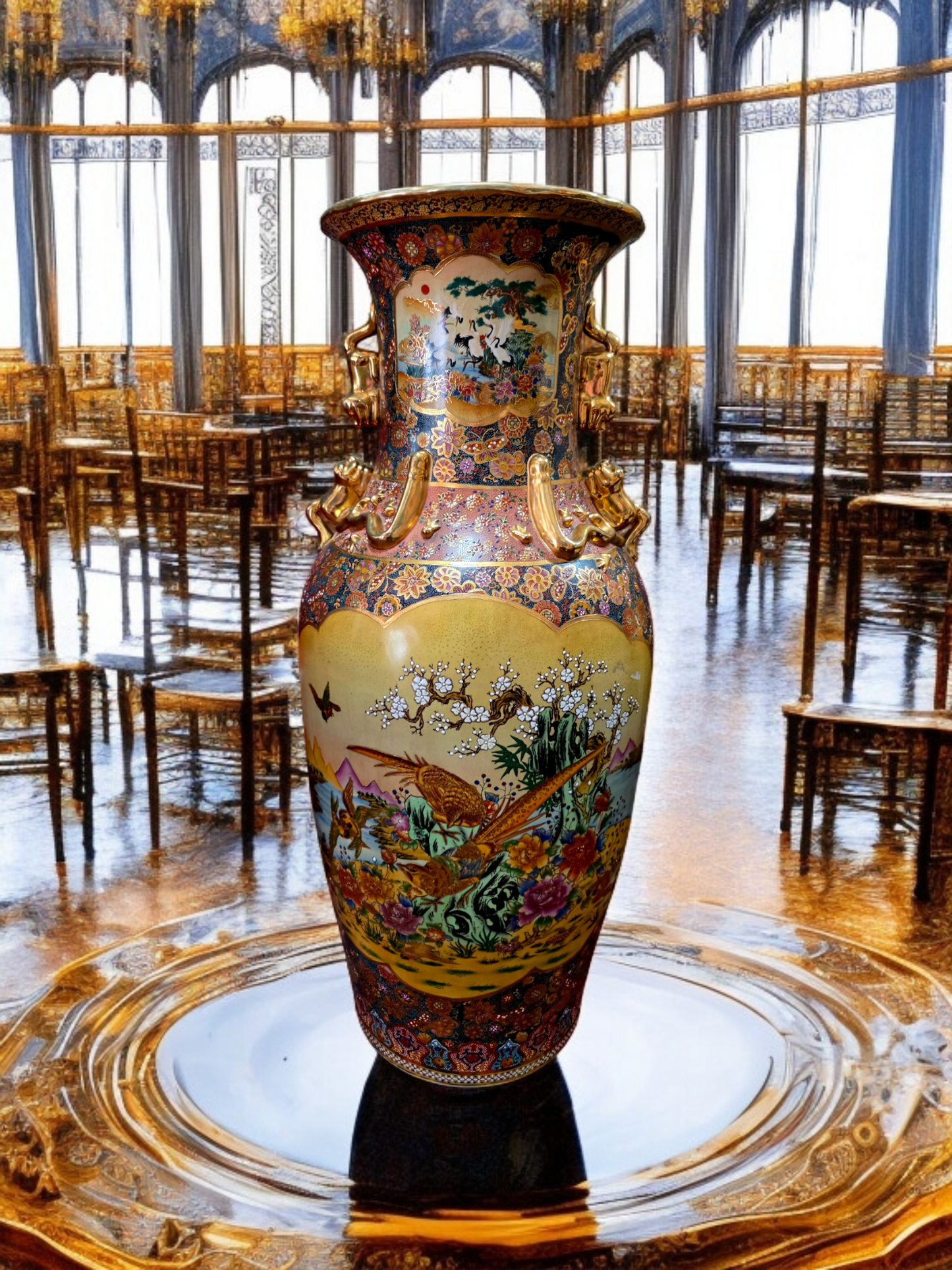 🎎🏮 🇨🇳 Jarron Imperial Satsuma – Arte Cerámico de Gran Escala🏮🎎🇨🇳