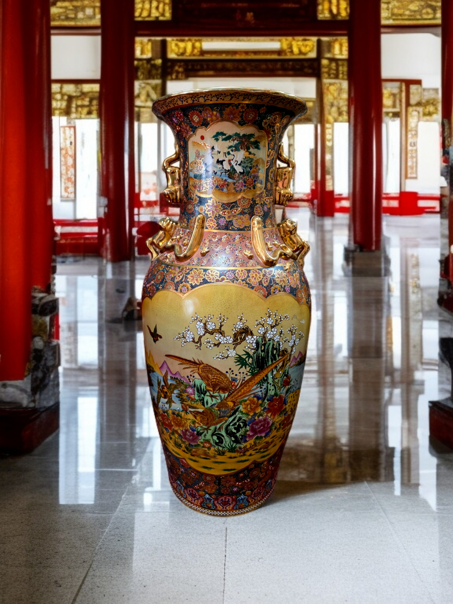 🎎🏮 🇨🇳 Jarron Imperial Satsuma – Arte Cerámico de Gran Escala🏮🎎🇨🇳