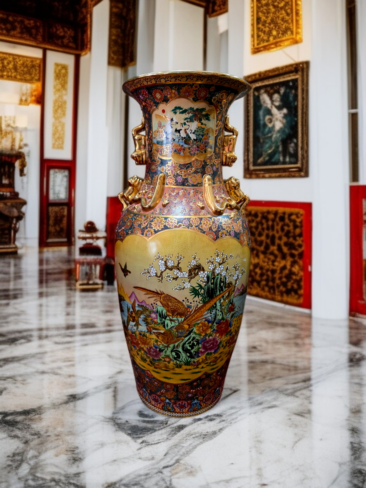 🎎🏮 🇨🇳 Jarron Imperial Satsuma – Arte Cerámico de Gran Escala🏮🎎🇨🇳