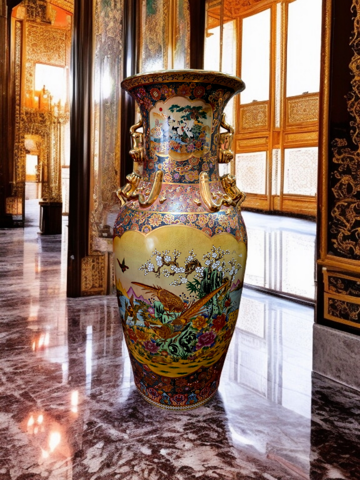 🎎🏮 🇨🇳 Jarron Imperial Satsuma – Arte Cerámico de Gran Escala🏮🎎🇨🇳