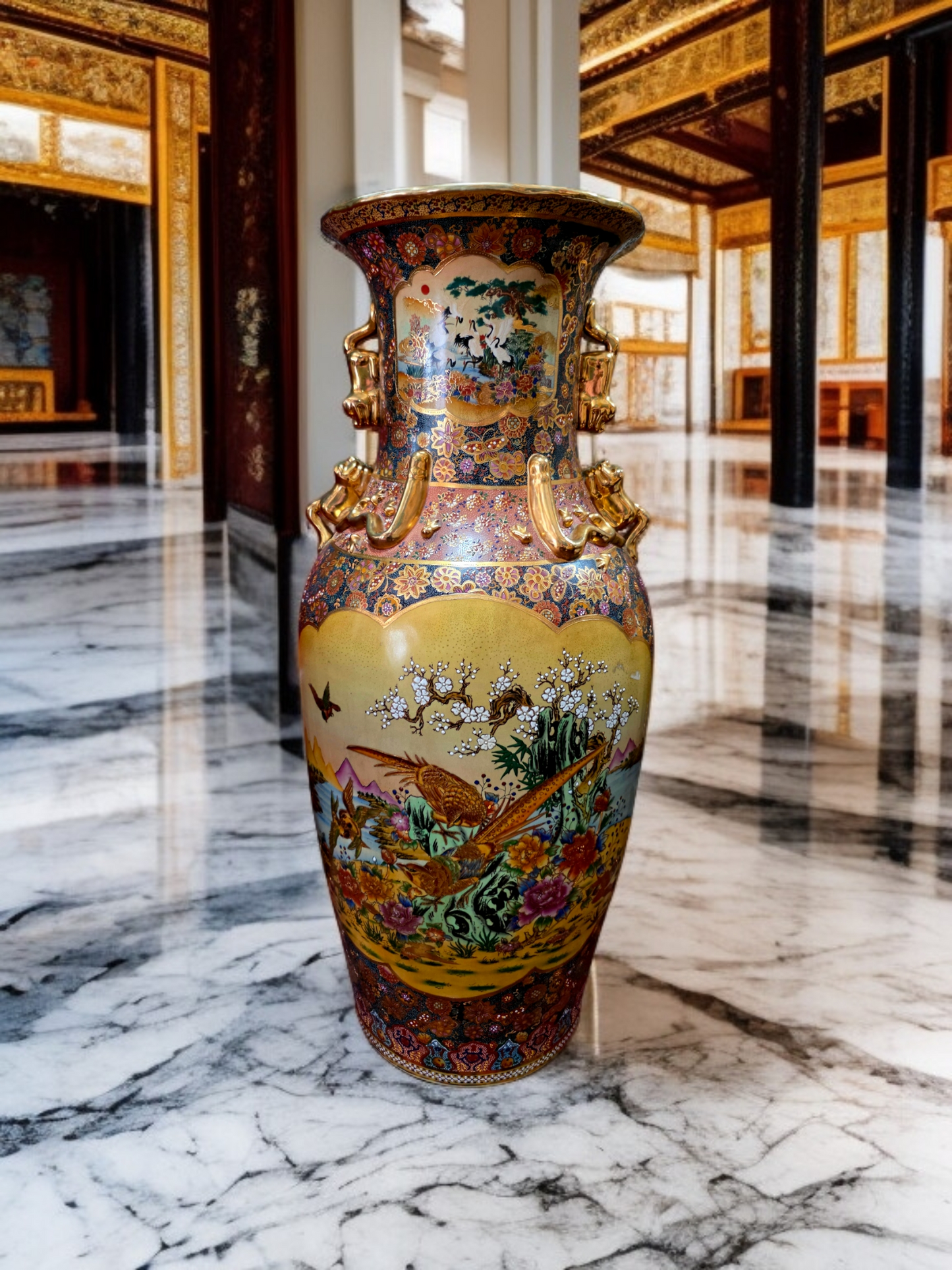 🎎🏮 🇨🇳 Jarron Imperial Satsuma – Arte Cerámico de Gran Escala🏮🎎🇨🇳