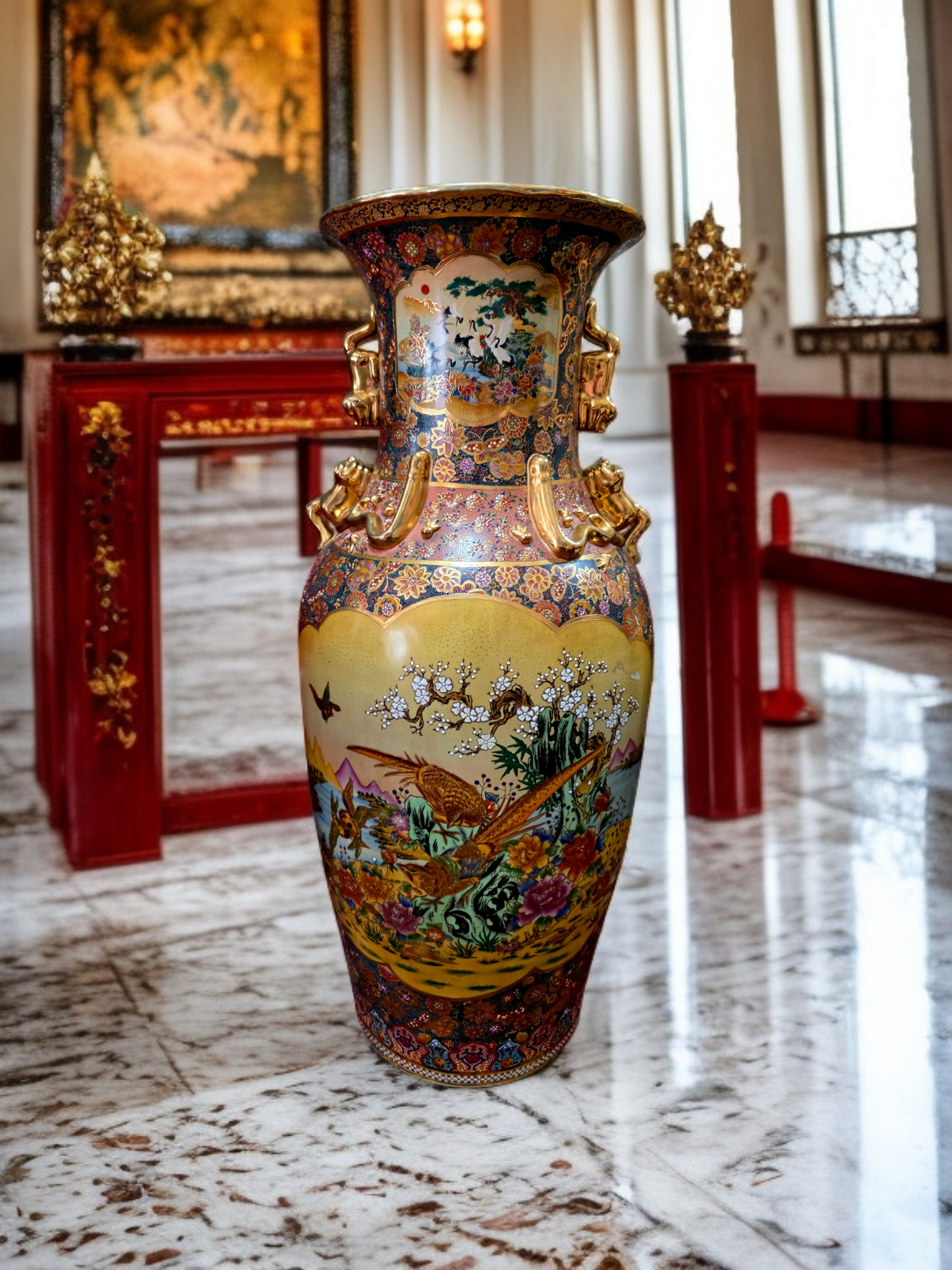 🎎🏮 🇨🇳 Jarron Imperial Satsuma – Arte Cerámico de Gran Escala🏮🎎🇨🇳