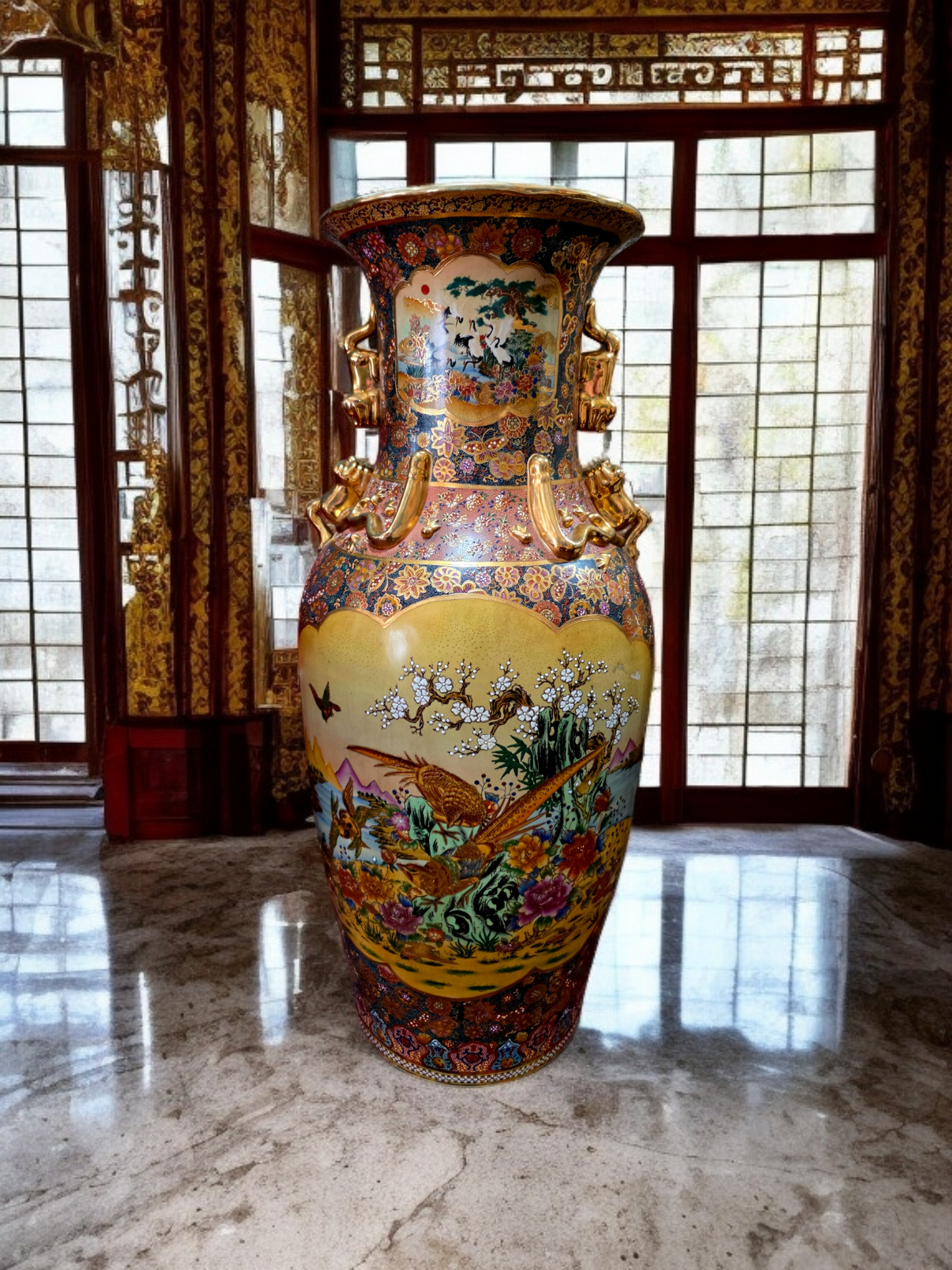 🎎🏮 🇨🇳 Jarron Imperial Satsuma – Arte Cerámico de Gran Escala🏮🎎🇨🇳