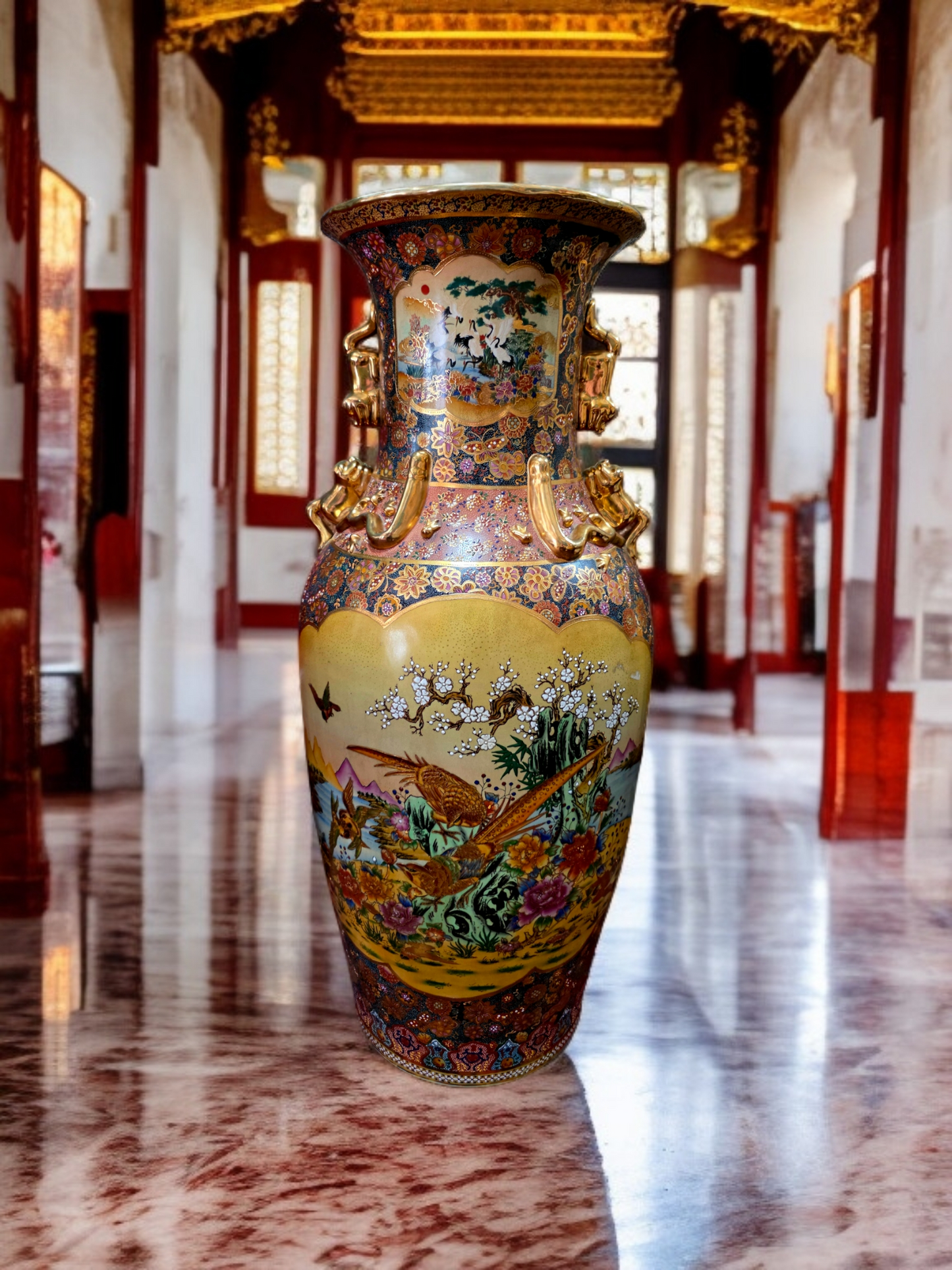 🎎🏮 🇨🇳 Jarron Imperial Satsuma – Arte Cerámico de Gran Escala🏮🎎🇨🇳