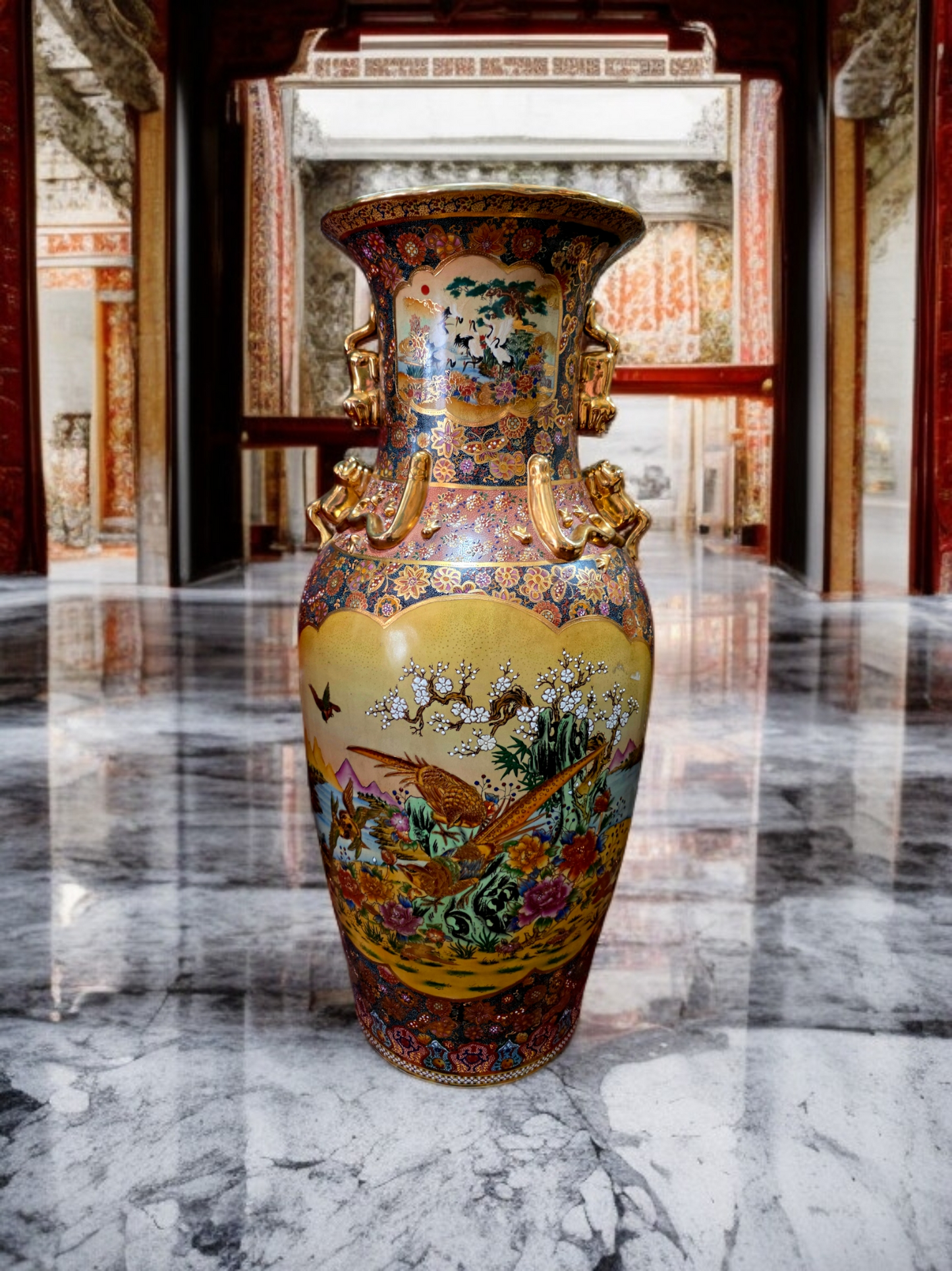 🎎🏮 🇨🇳 Jarron Imperial Satsuma – Arte Cerámico de Gran Escala🏮🎎🇨🇳