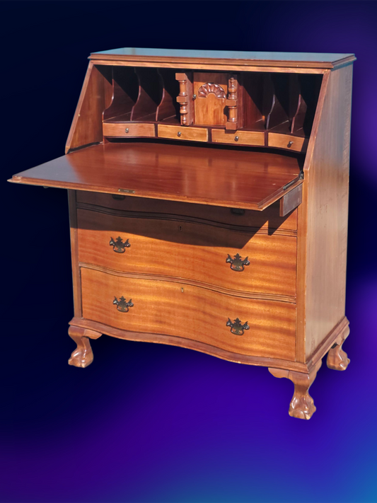 โ๏ธ Antique Secretary Desk in Tiger Maple Wood โ Federal Elegance with Claw and Ball Feet ๐ชถ