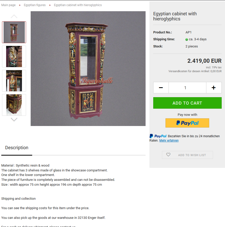🐪🔱🐪Egyptian Corner Display Case, An Exotic Treasure for Your Home🐪🔱🐪