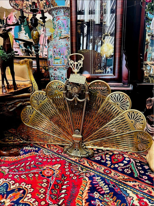 ✨Pantalla de Chimenea Estilo Pavo Real✨