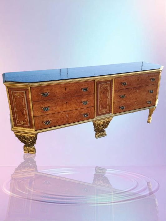 ✨Cajonera Antigua de principios de los años 1920 con Cubierta de Mármol Ónix Verde: Un Tesoro de Elegancia en Rosarito Antiques✨