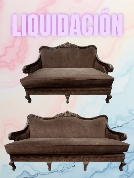 🌟 ¡Liquidacion Sofa Y Love Seat Tradicionales Con Marco En Madera De Nogal! 🌟