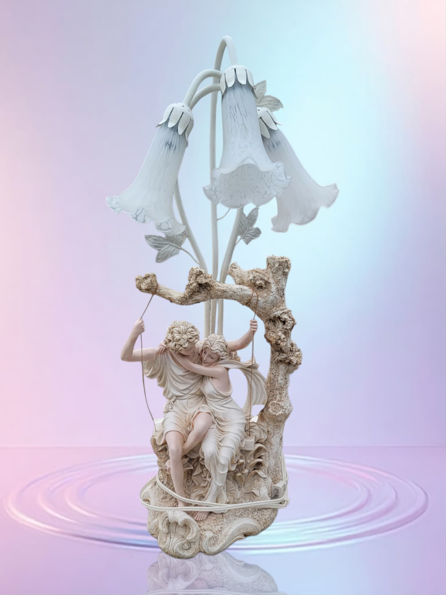 🕯️Par de Lámparas Vintage con Esculturas de Enamorados🕯️