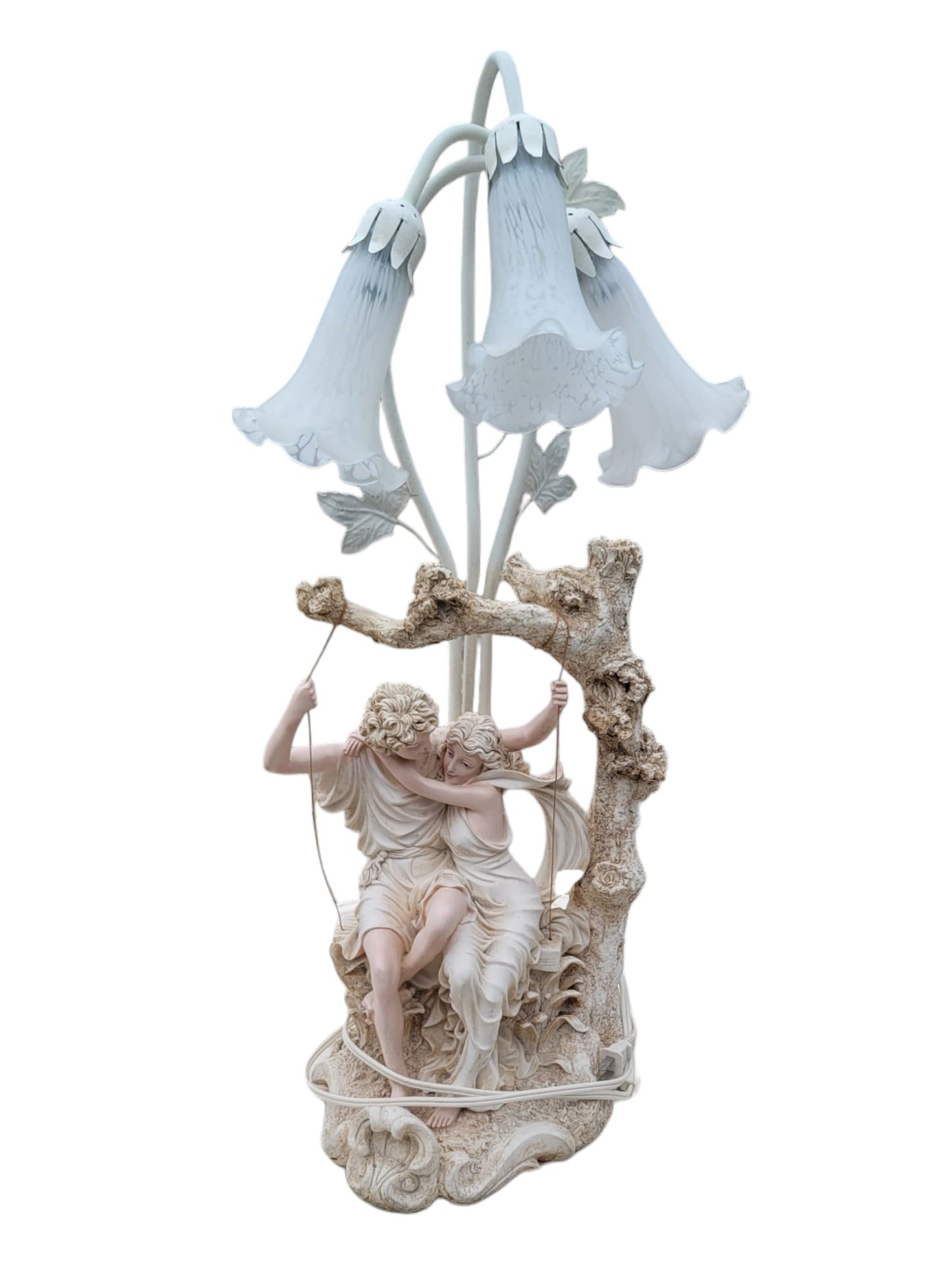 🕯️Par de Lámparas Vintage con Esculturas de Enamorados🕯️