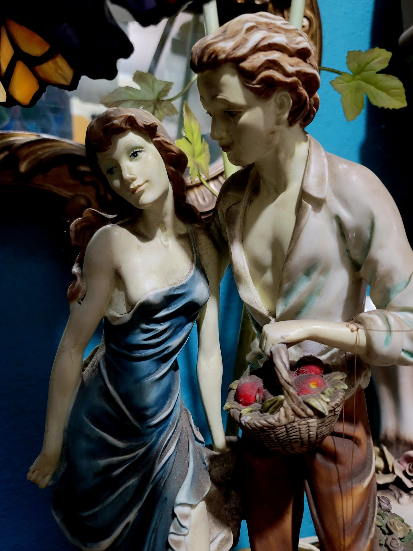🕯️Lampara de Porcelana con Pantallas de Vidrio Pequeñas🕯️