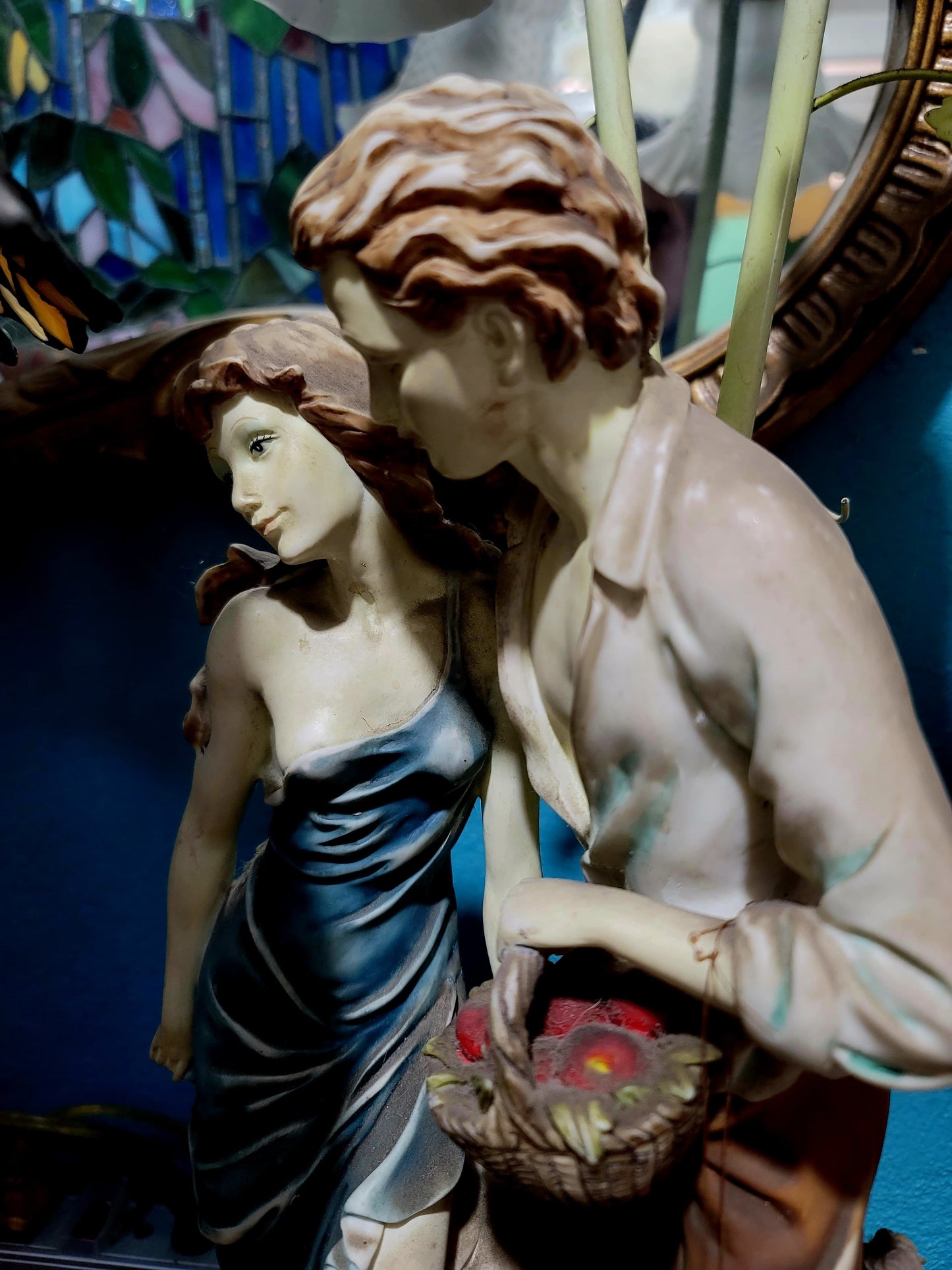 🕯️Lampara de Porcelana con Pantallas de Vidrio Pequeñas🕯️