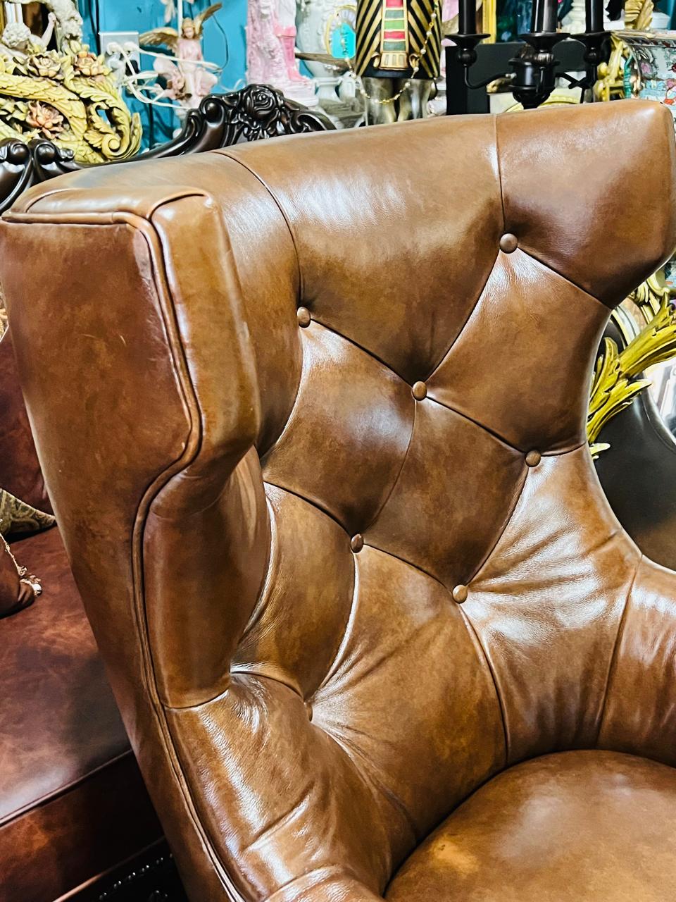 🌟Silla Chesterfield En Piel Genuina Elaborada Por Seven Seas Seating🌟