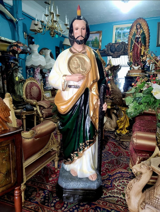 🗡️ 🪽Impresionante Escultura de San Judas Tadeo En Fibra De Vidrio Con Detalles Intricados🪽 🗡️