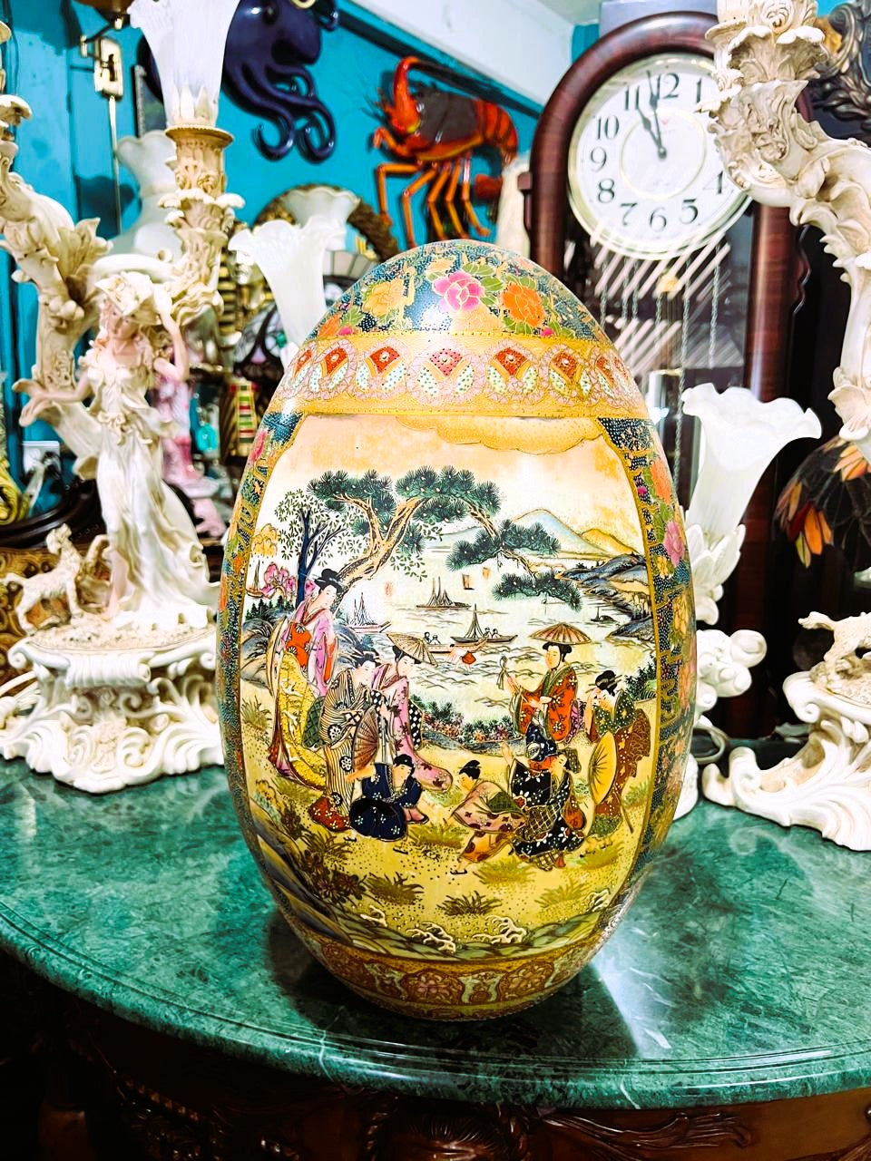 🐉💎 Huevo oriental de porcelana fina: el toque perfecto para tu decoracion💎🐉
