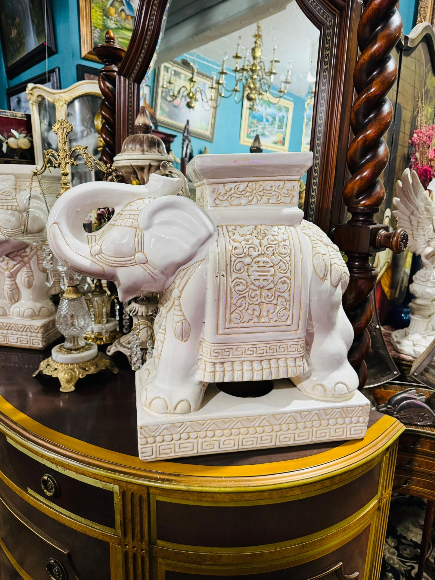 ππππΌοΈ Vintage Regency Glazed Ceramic Elephant Stools πππ