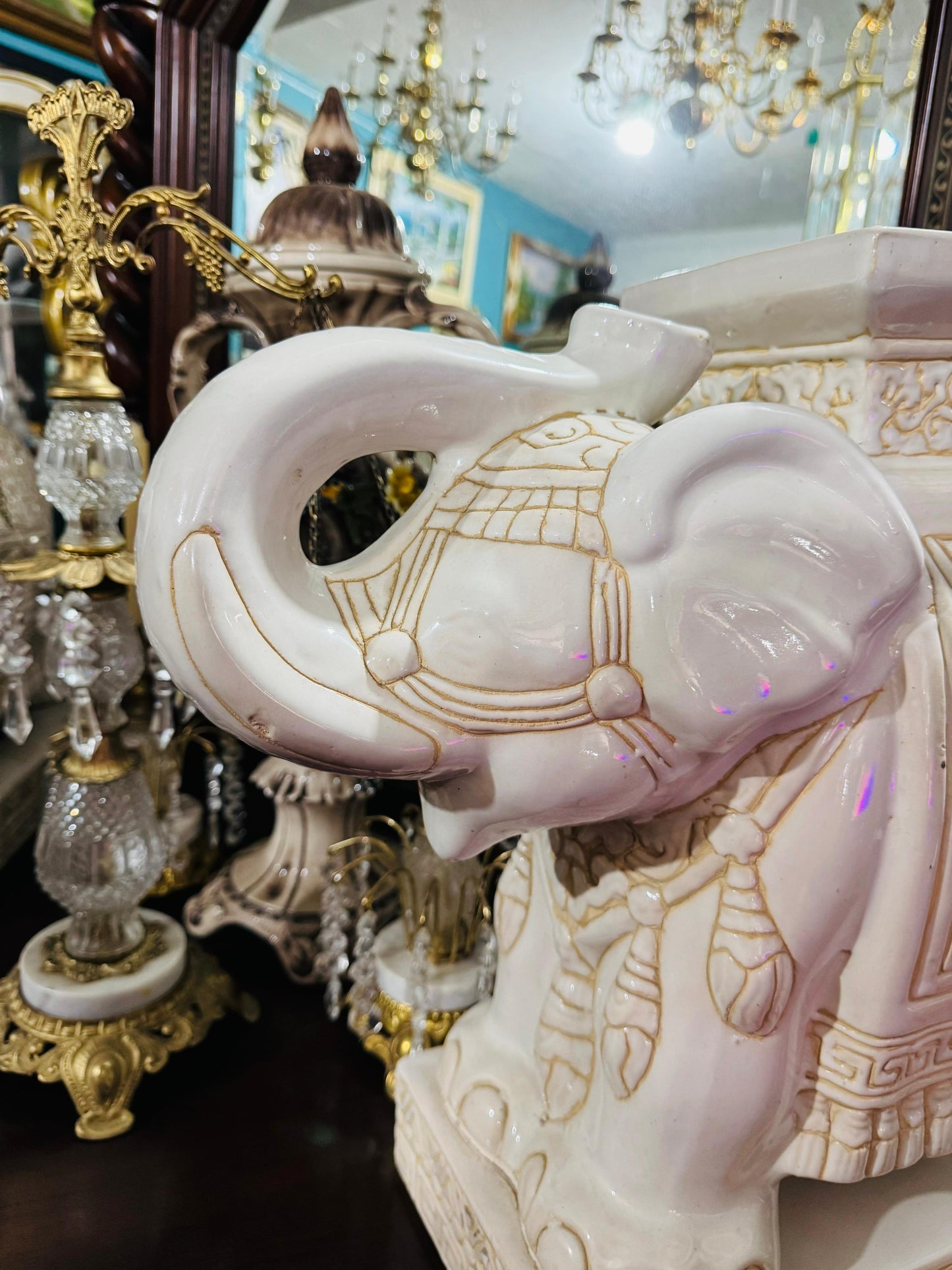 ππππΌοΈ Vintage Regency Glazed Ceramic Elephant Stools πππ
