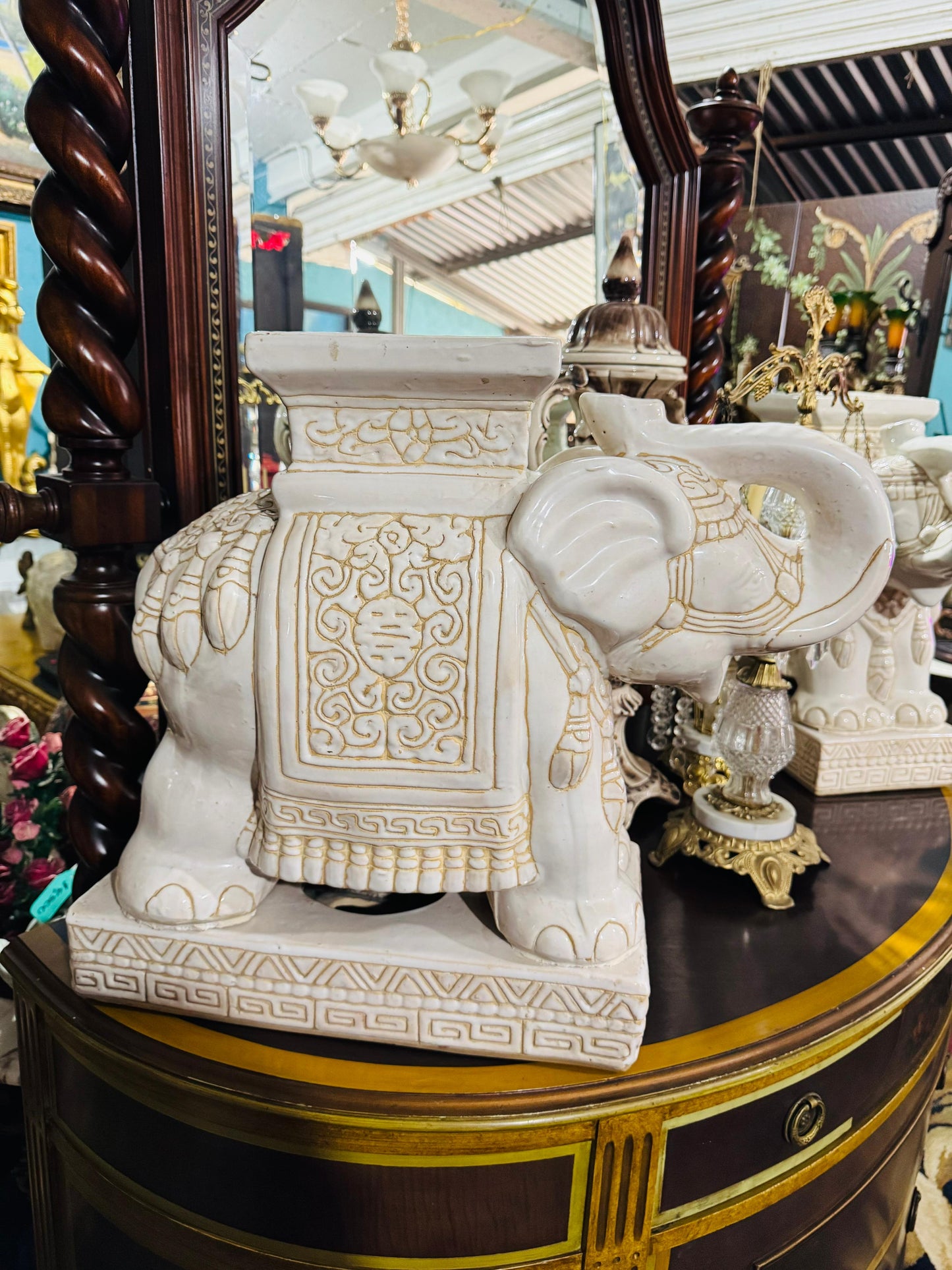 ππππΌοΈ Vintage Regency Glazed Ceramic Elephant Stools πππ