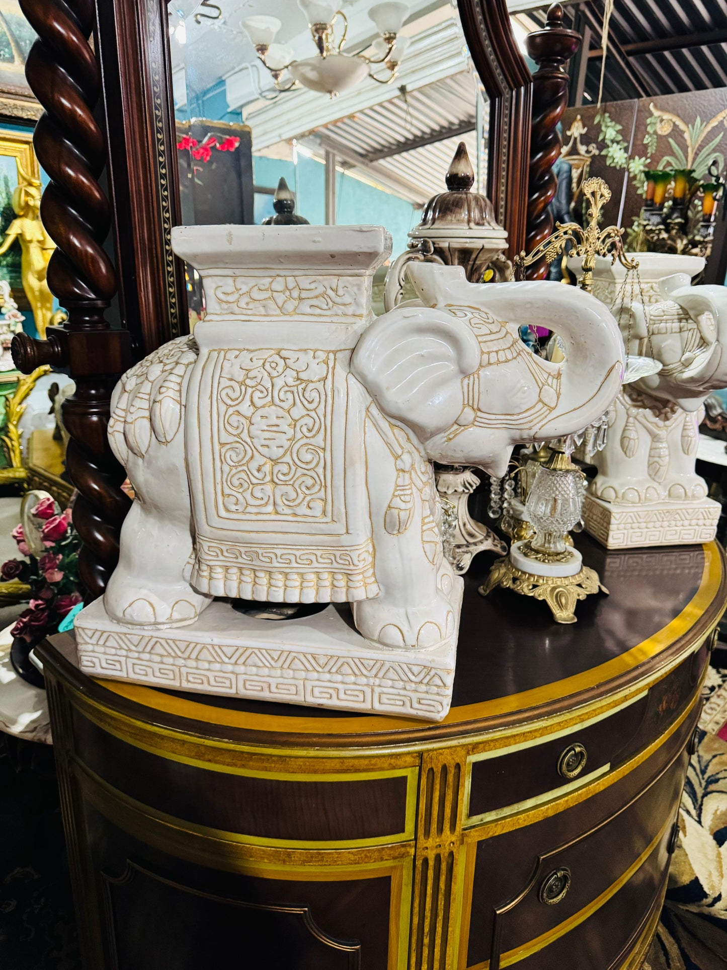 ππππΌοΈ Vintage Regency Glazed Ceramic Elephant Stools πππ
