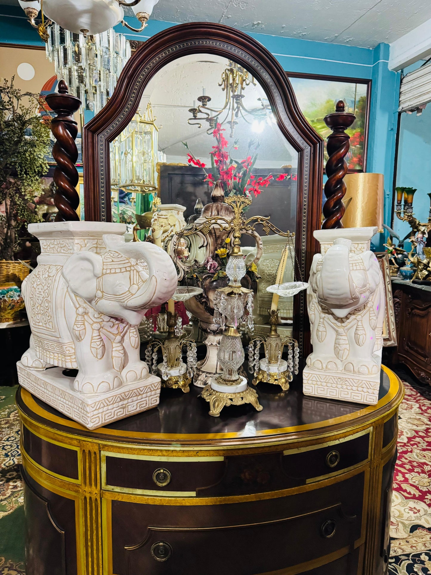 ππππΌοΈ Vintage Regency Glazed Ceramic Elephant Stools πππ