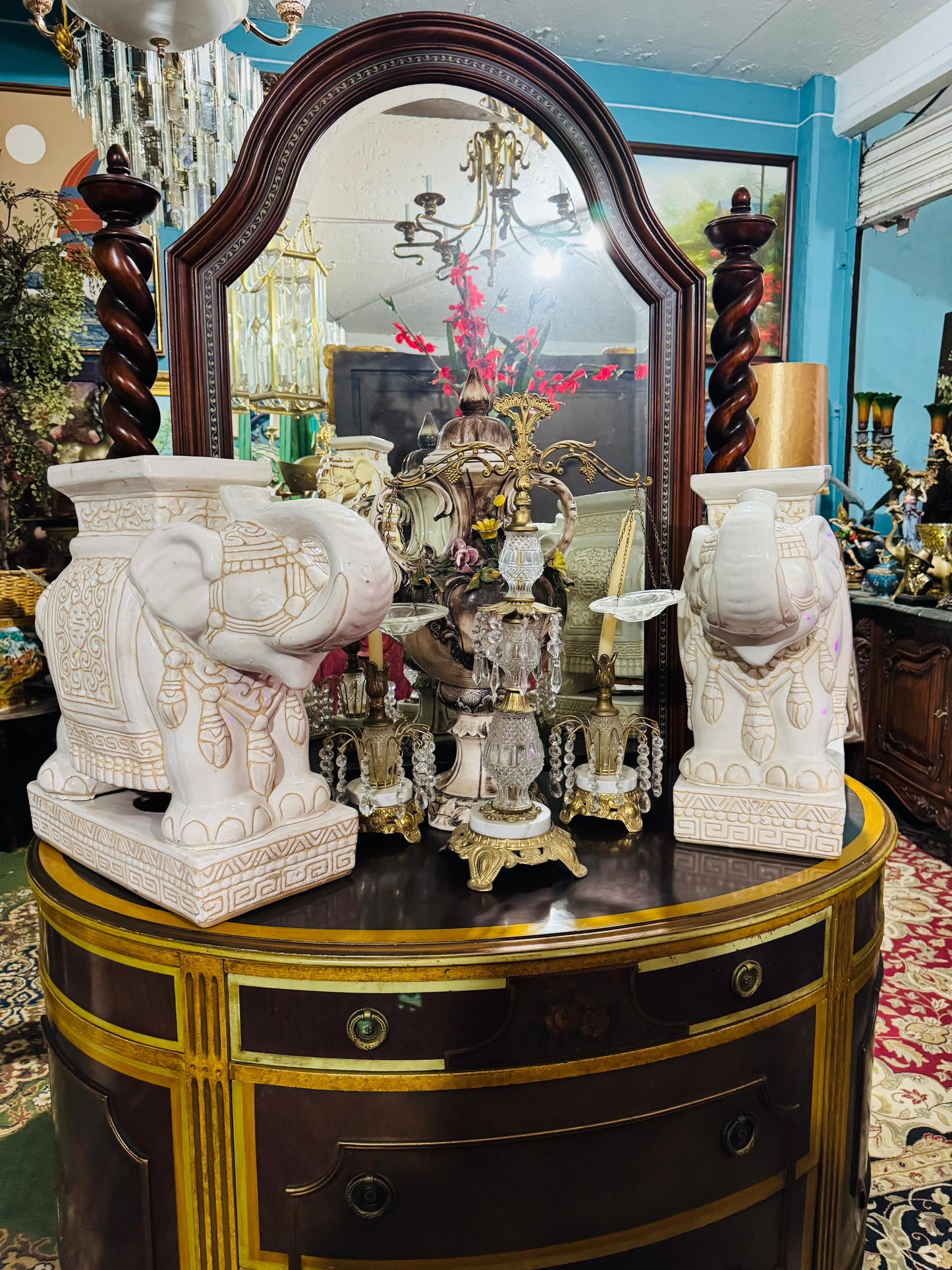 ππππΌοΈ Vintage Regency Glazed Ceramic Elephant Stools πππ
