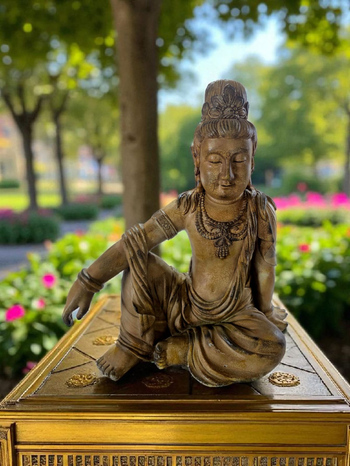 🌸🧘♂️ Escultura Oriental en Resina – Serenidad Tallada en Silencio 🧘♂️🌸