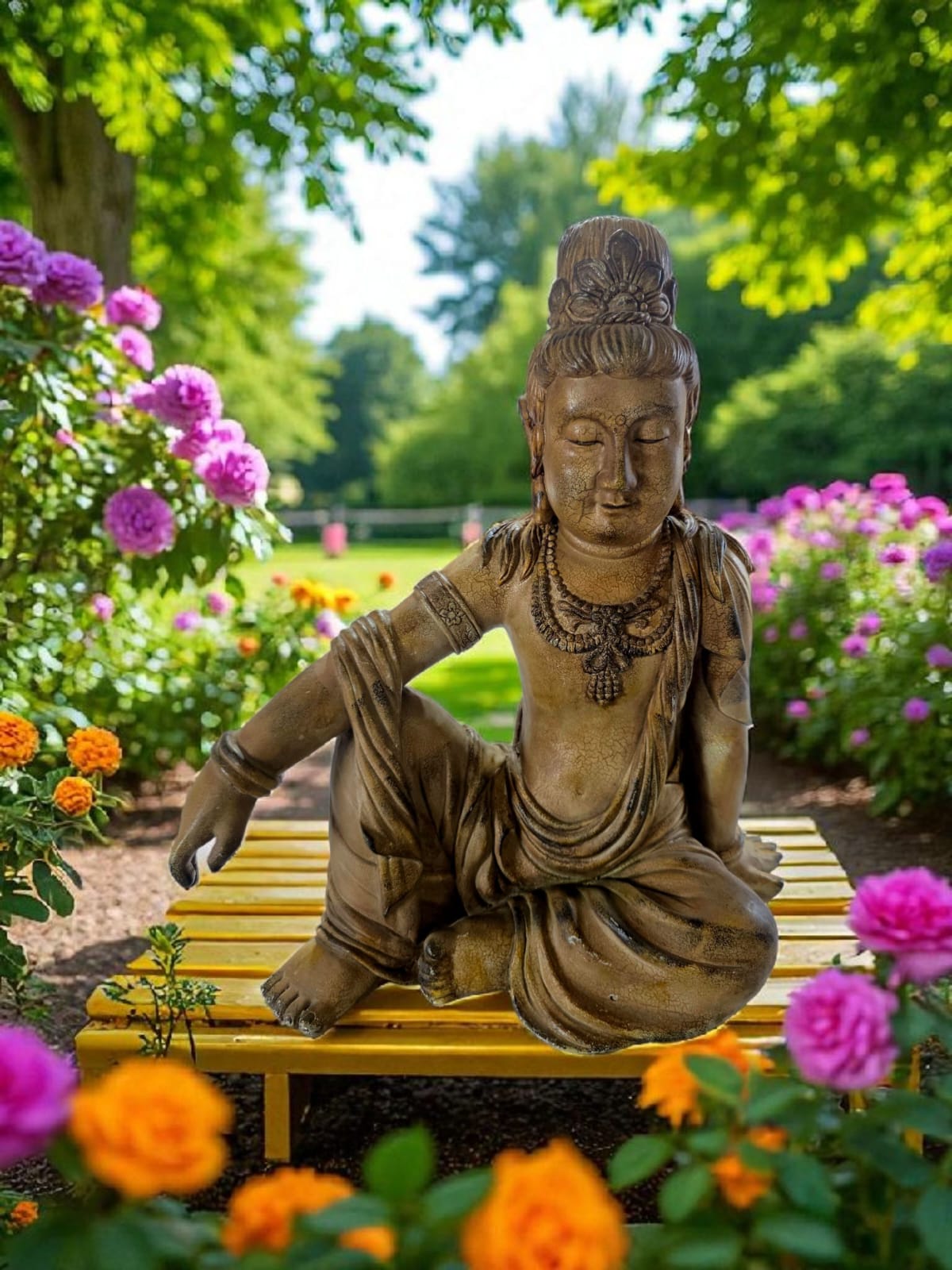 🌸🧘♂️ Escultura Oriental en Resina – Serenidad Tallada en Silencio 🧘♂️🌸