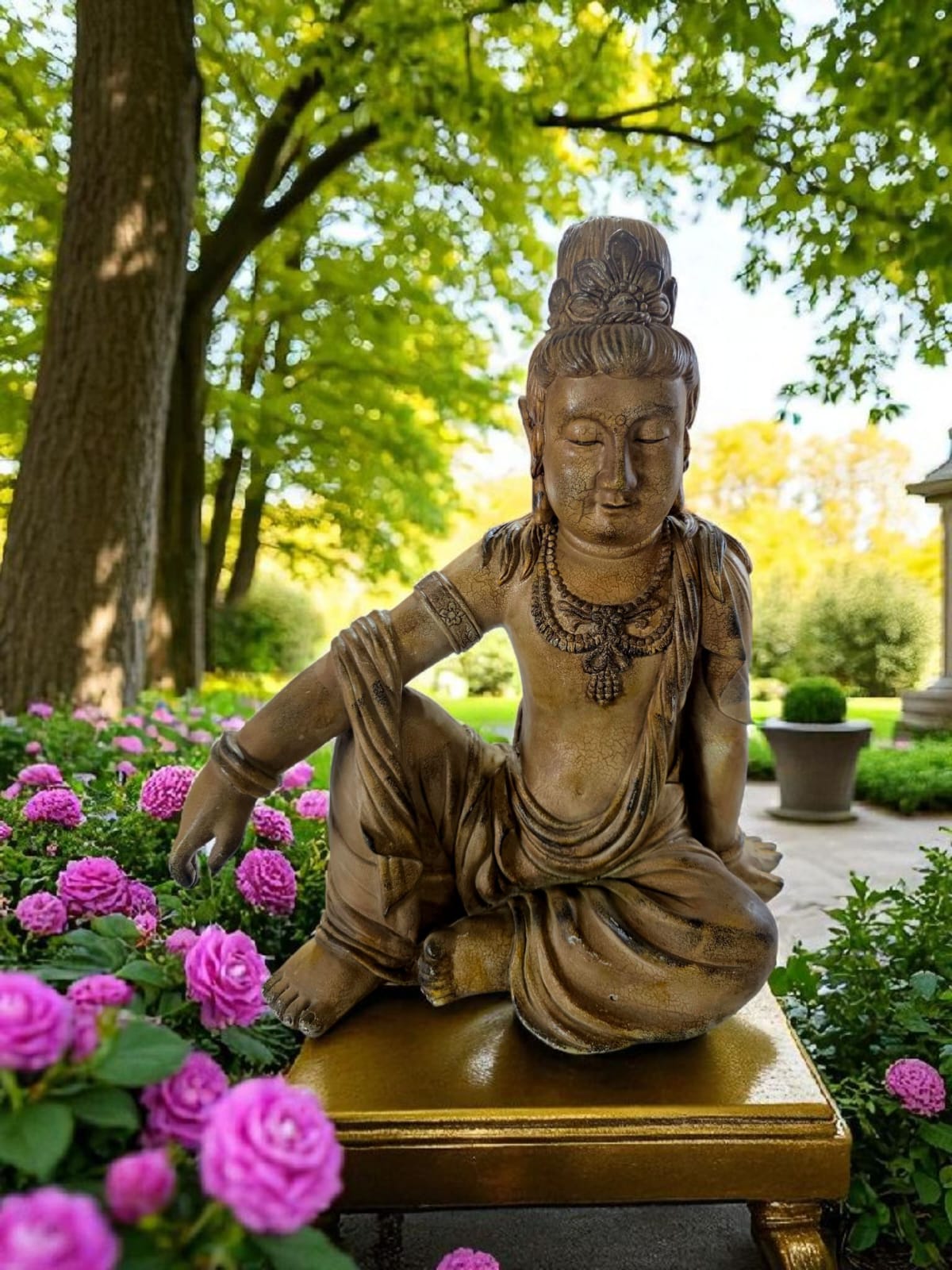 🌸🧘♂️ Escultura Oriental en Resina – Serenidad Tallada en Silencio 🧘♂️🌸